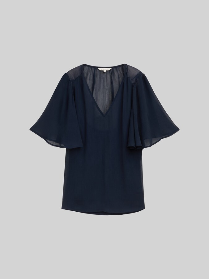 Chiffon blouse by Women, sky captain blue