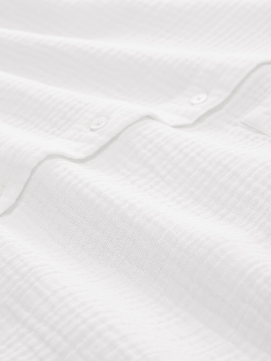 Oversize Musselin Hemdbluse - Whisper White - Material-Ansicht