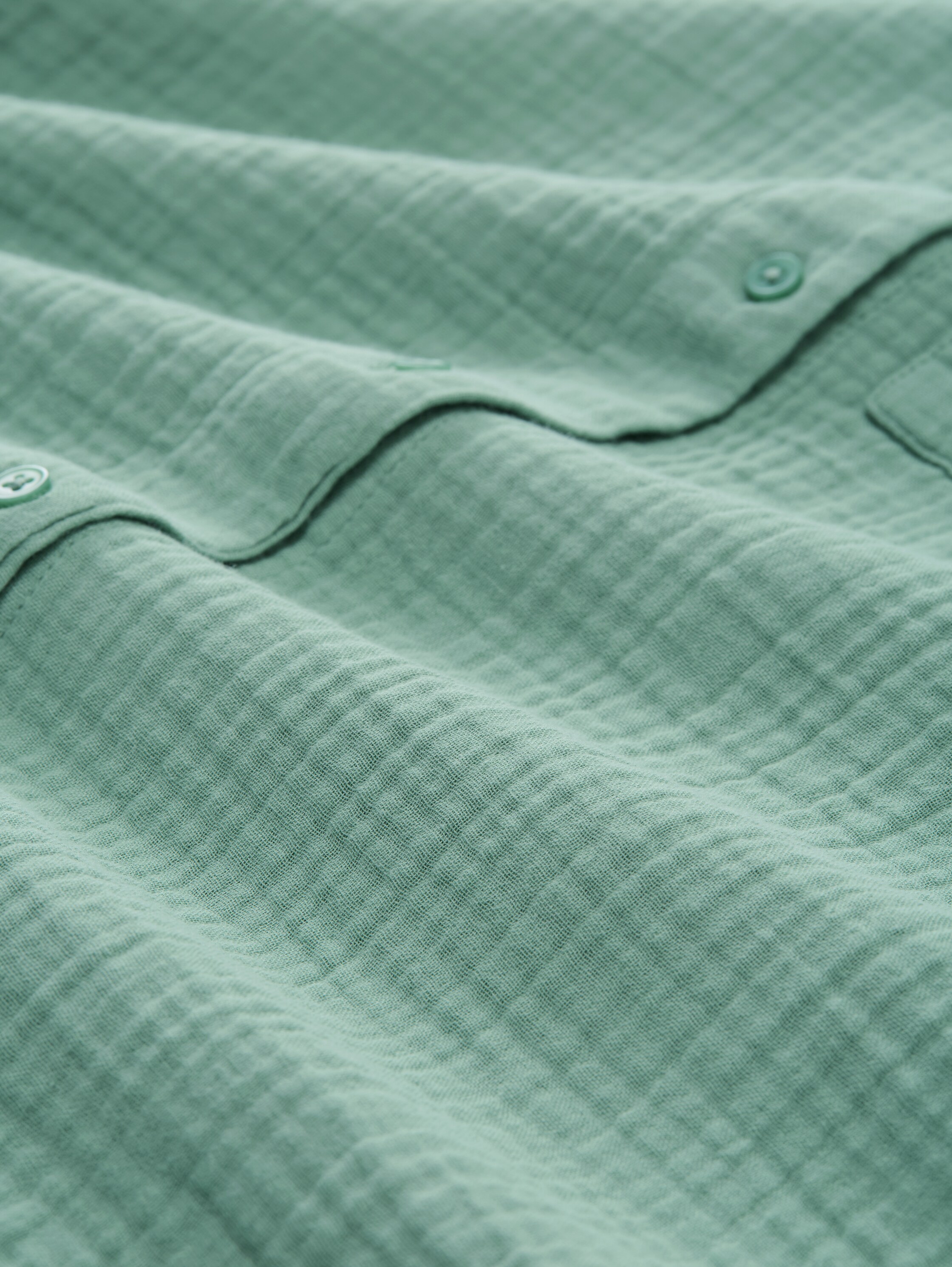 Oversize Musselin Hemdbluse - faded_green - 