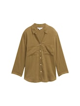 Ausgewählt, Hemdbluse mit Leinenanteil von Tom Tailor, grün