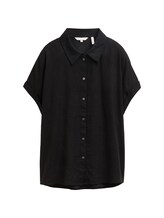 Sélectionné, Blouse ample avec partie en lin par Tom Tailor, noires