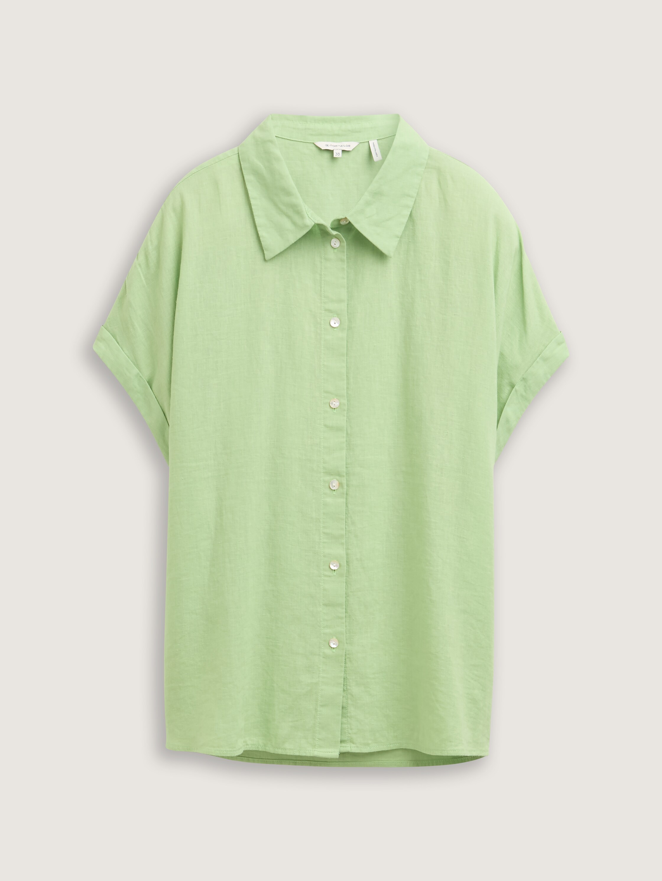 Loose Fit Bluse mit Leinenanteil - pistachio_green - 