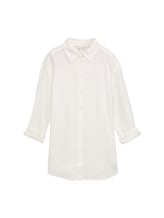 Not Selected, Oversized blouse with linen by , white