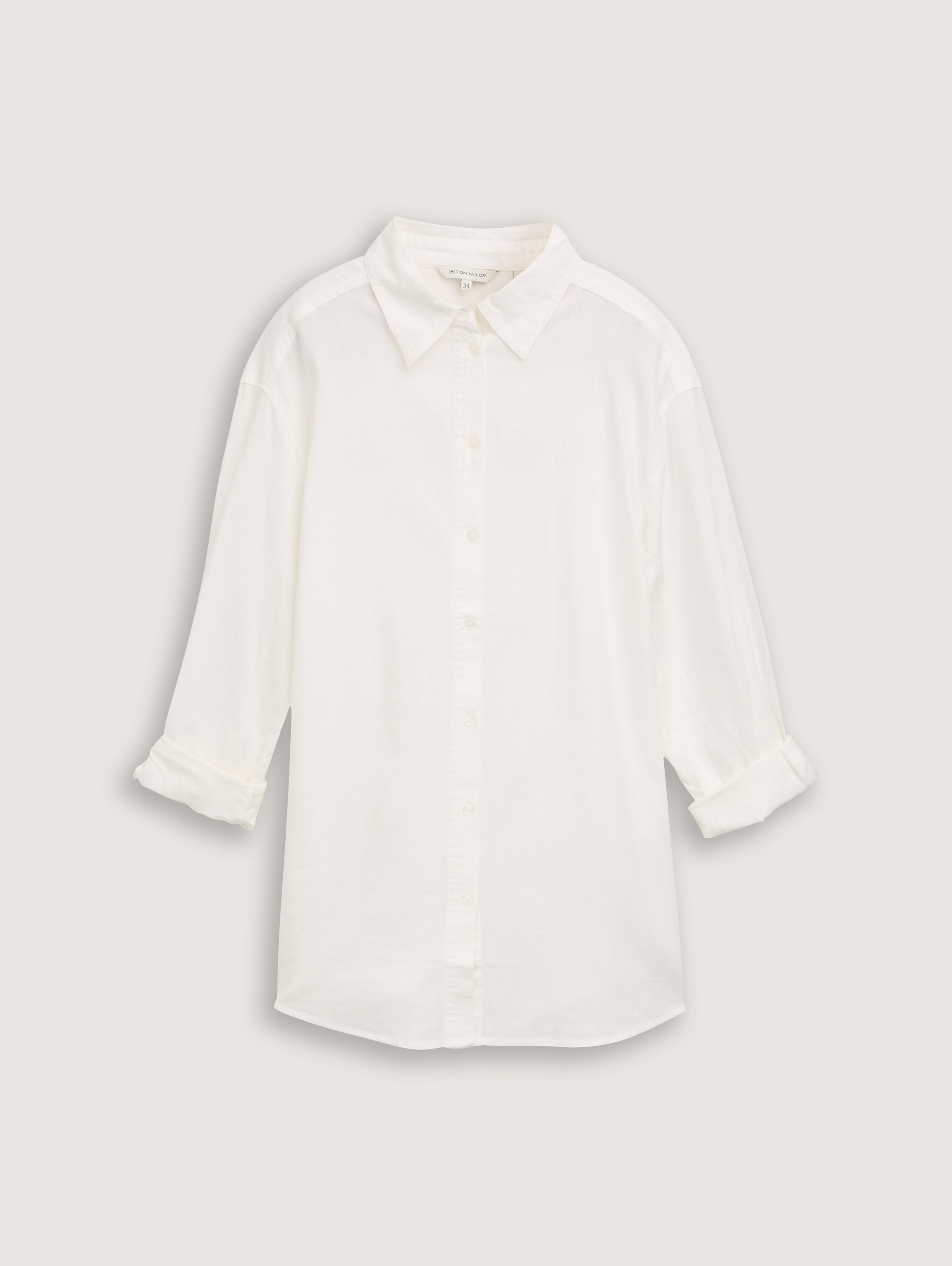 Oversize Bluse mit Leinenanteil - whisper_white - 