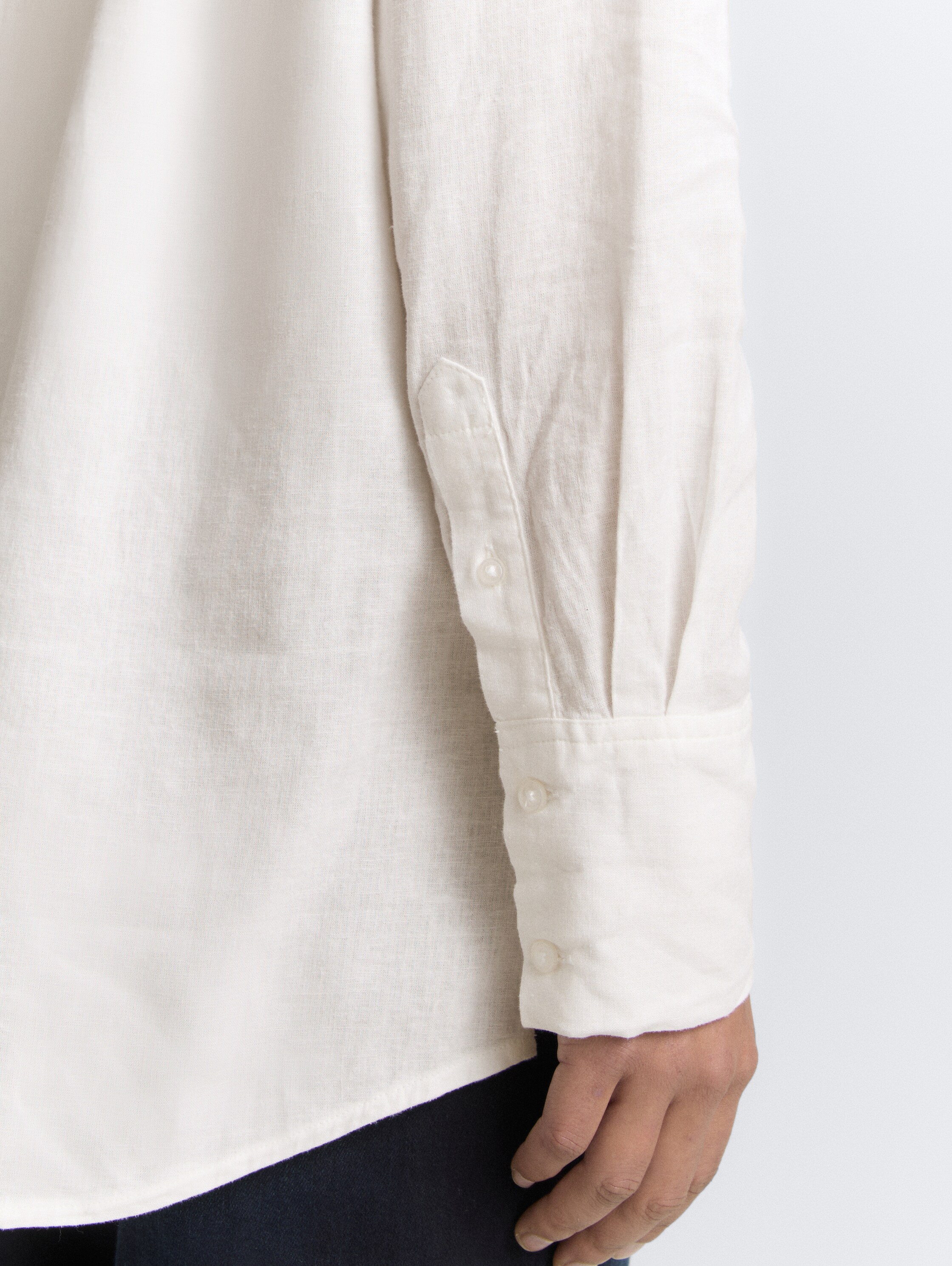 Oversize Bluse mit Leinenanteil - whisper_white - 