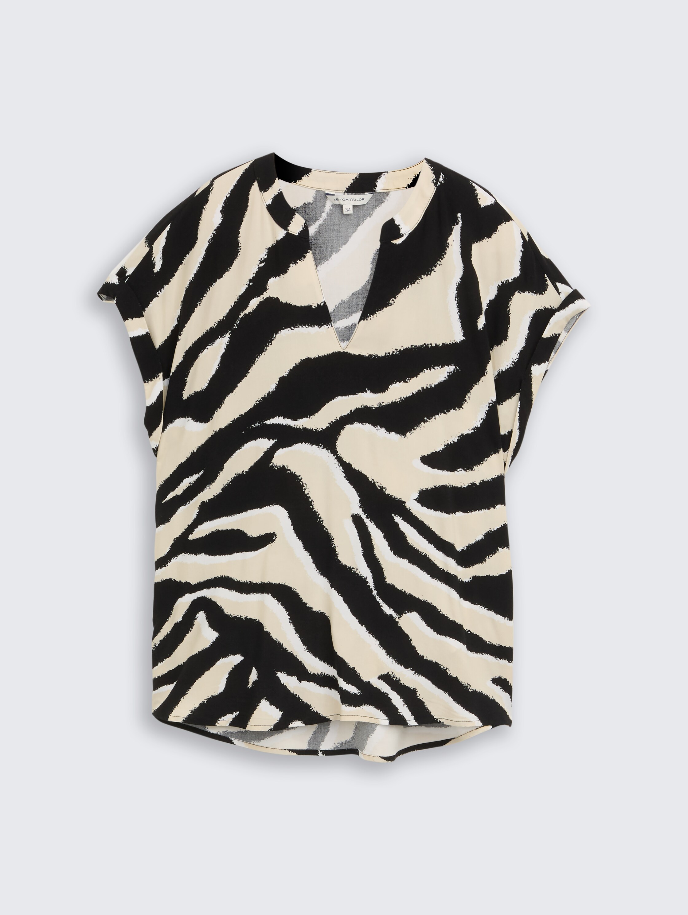 Loose Fit Bluse - abstract_beige_zebra - 