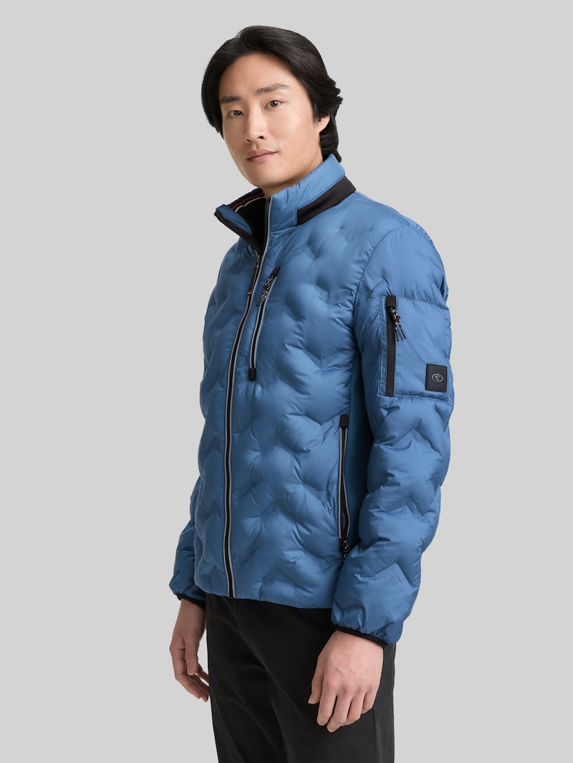 Hybrid Lightweight Steppjacke mit verstaubarer Kapuze von Men, real teal blue