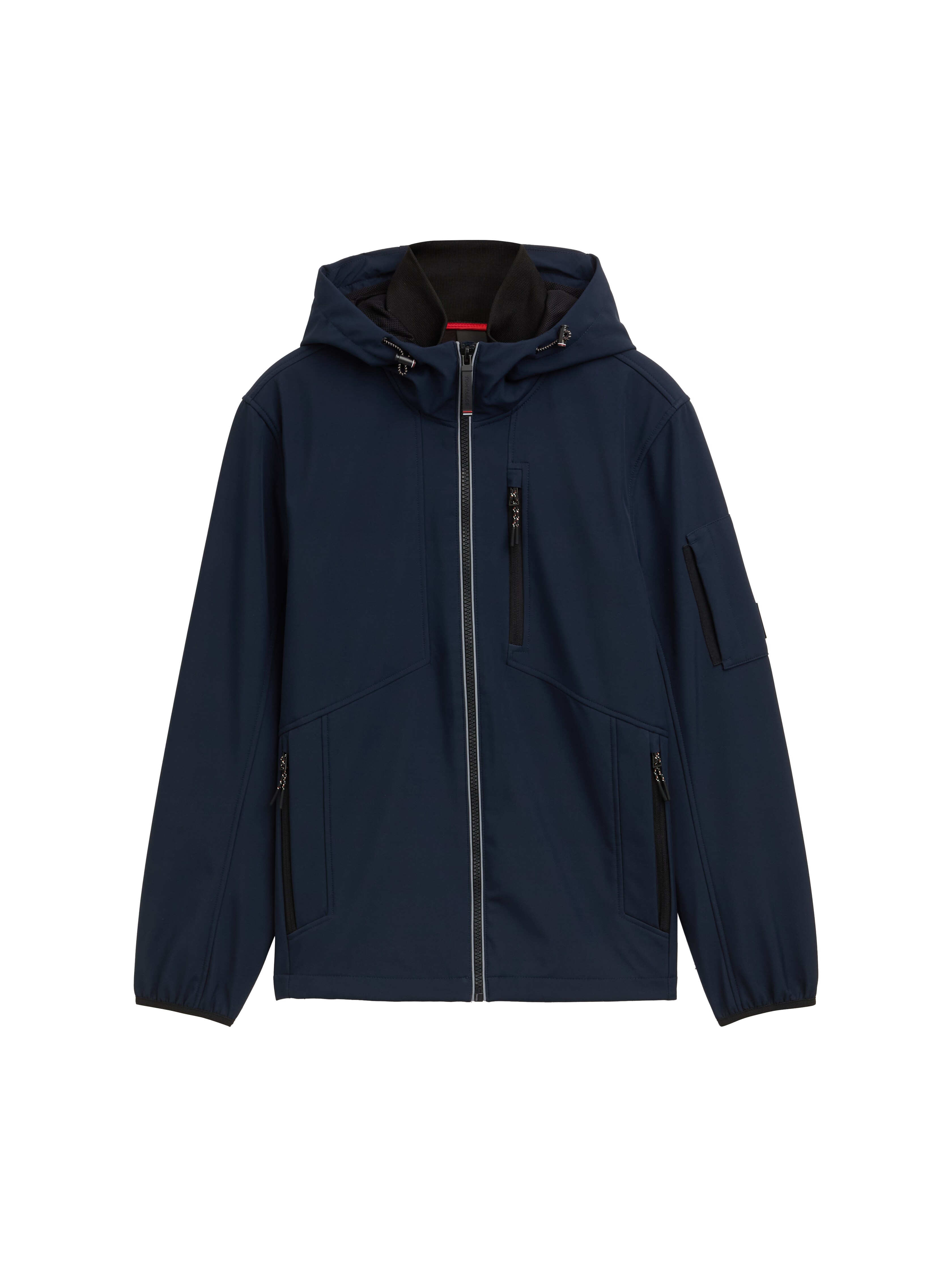 Softshell jacket with hood in black by Tom Tailor
