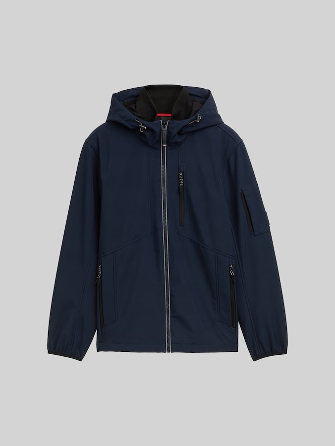 Softshell jas met capuchon door Men, sky captain blue