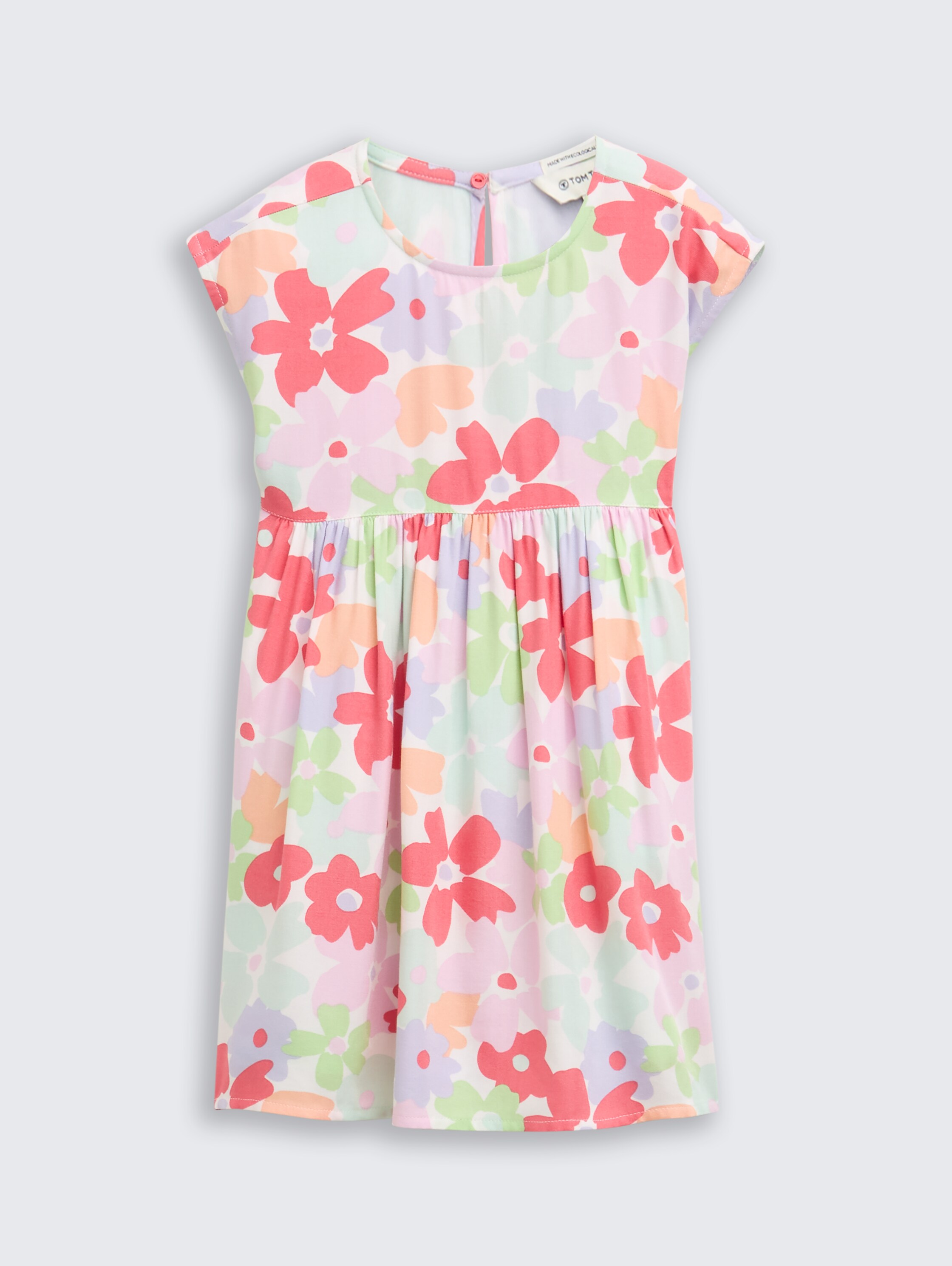 Mini-Kleid mit Eingriffstaschen - big_multicolor_flower_print - 