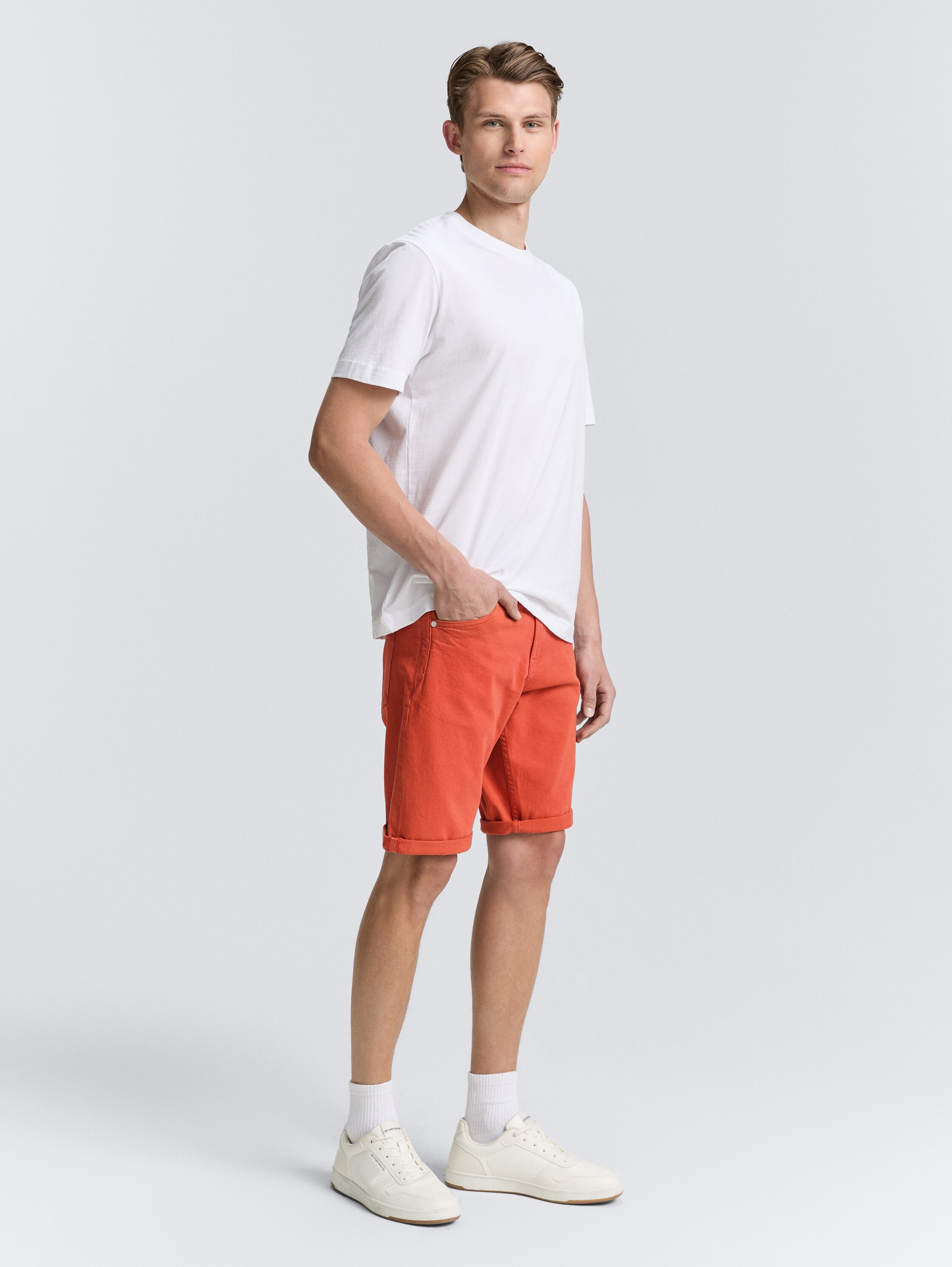 TTMORRIS RELAXED Jeans Shorts im Washed Look - rooibos_orange - 