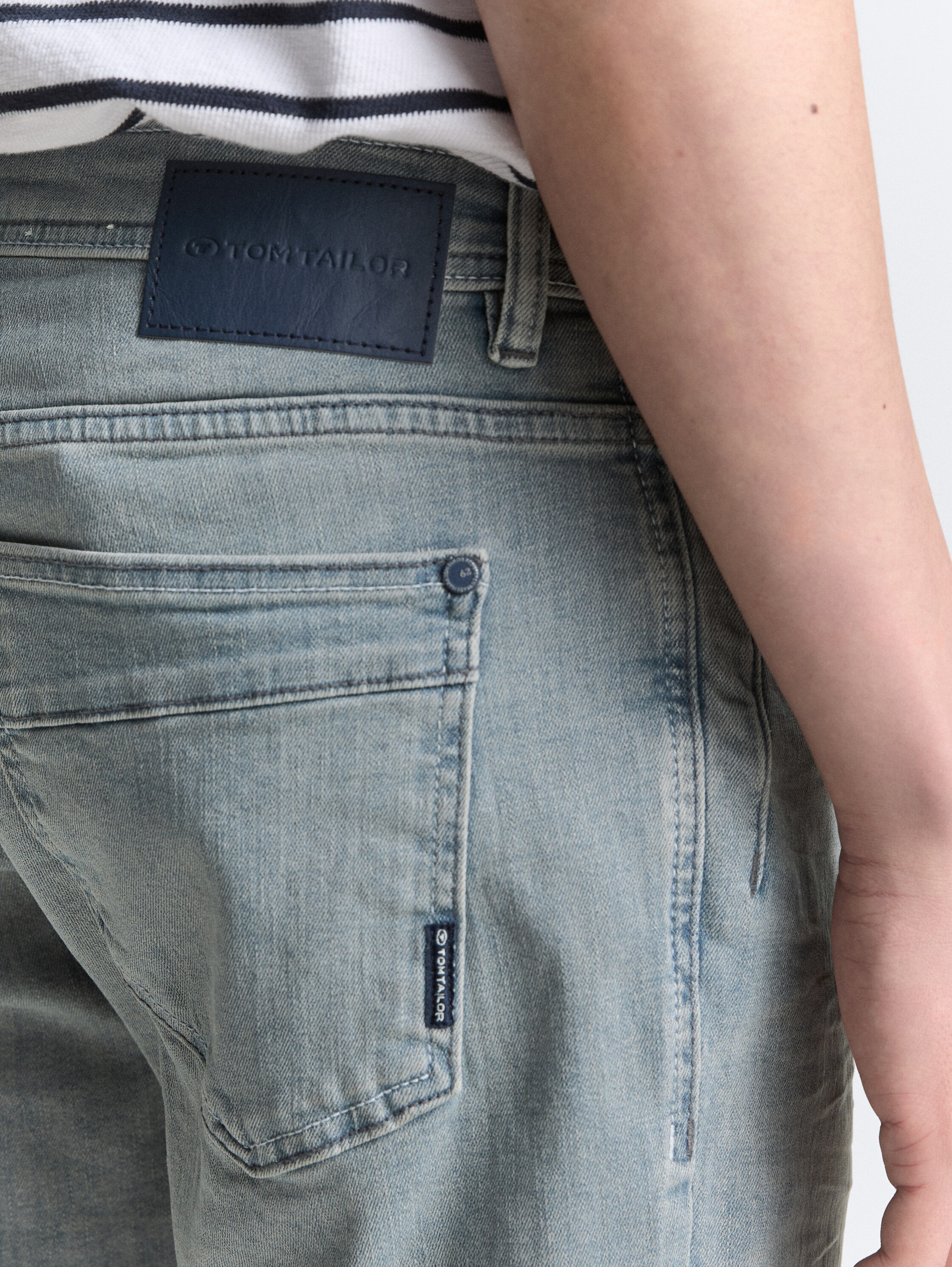 TTJOSH REGULAR SLIM Jeans Shorts mit Stretch - light_stone_blue_grey_denim - 