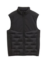 Not Selected, Hybrid quilted waistcoat with stand-up collar by , black