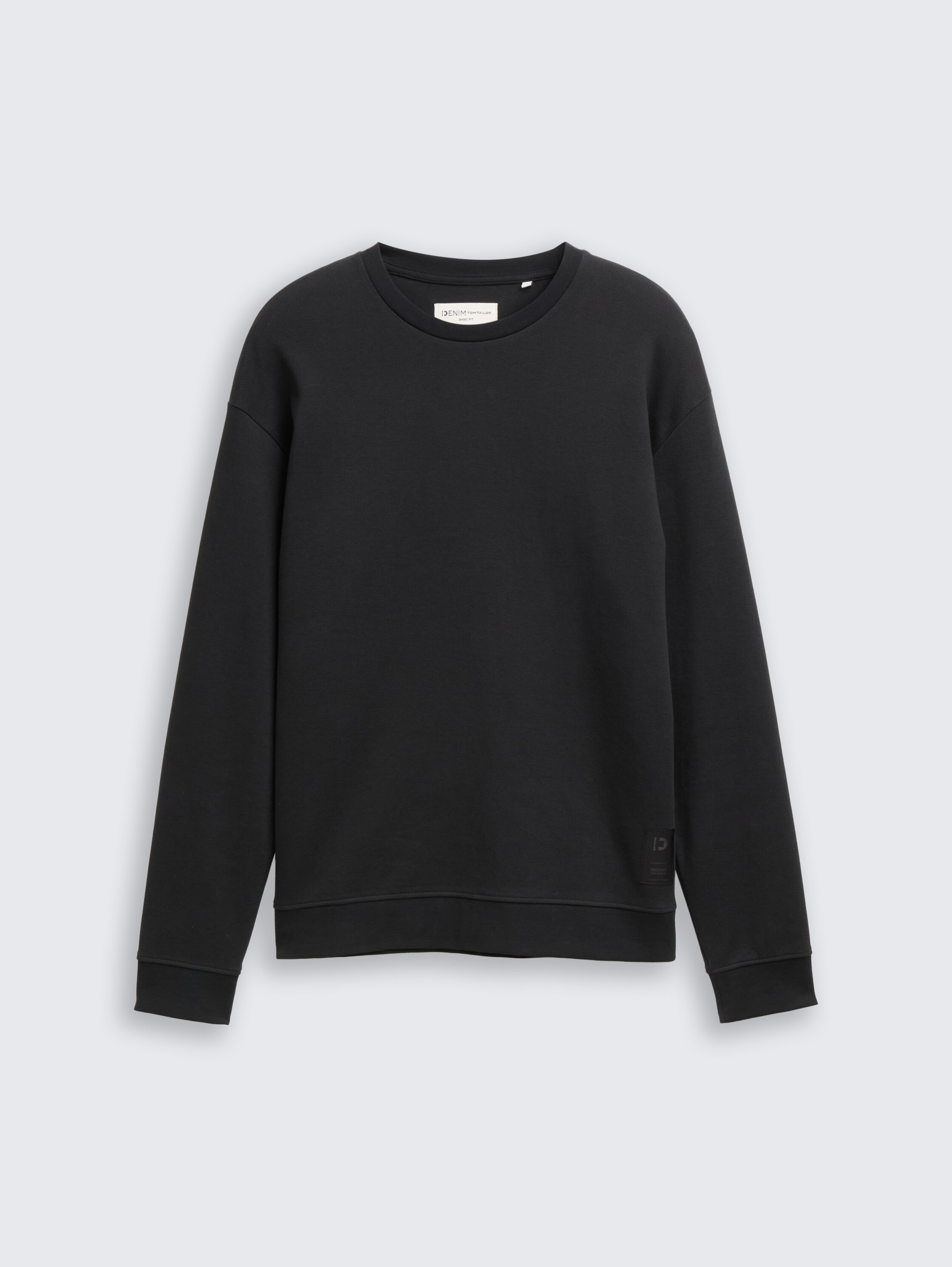 Piqué sweatshirt - Night Watch Black - Product vooraanzicht