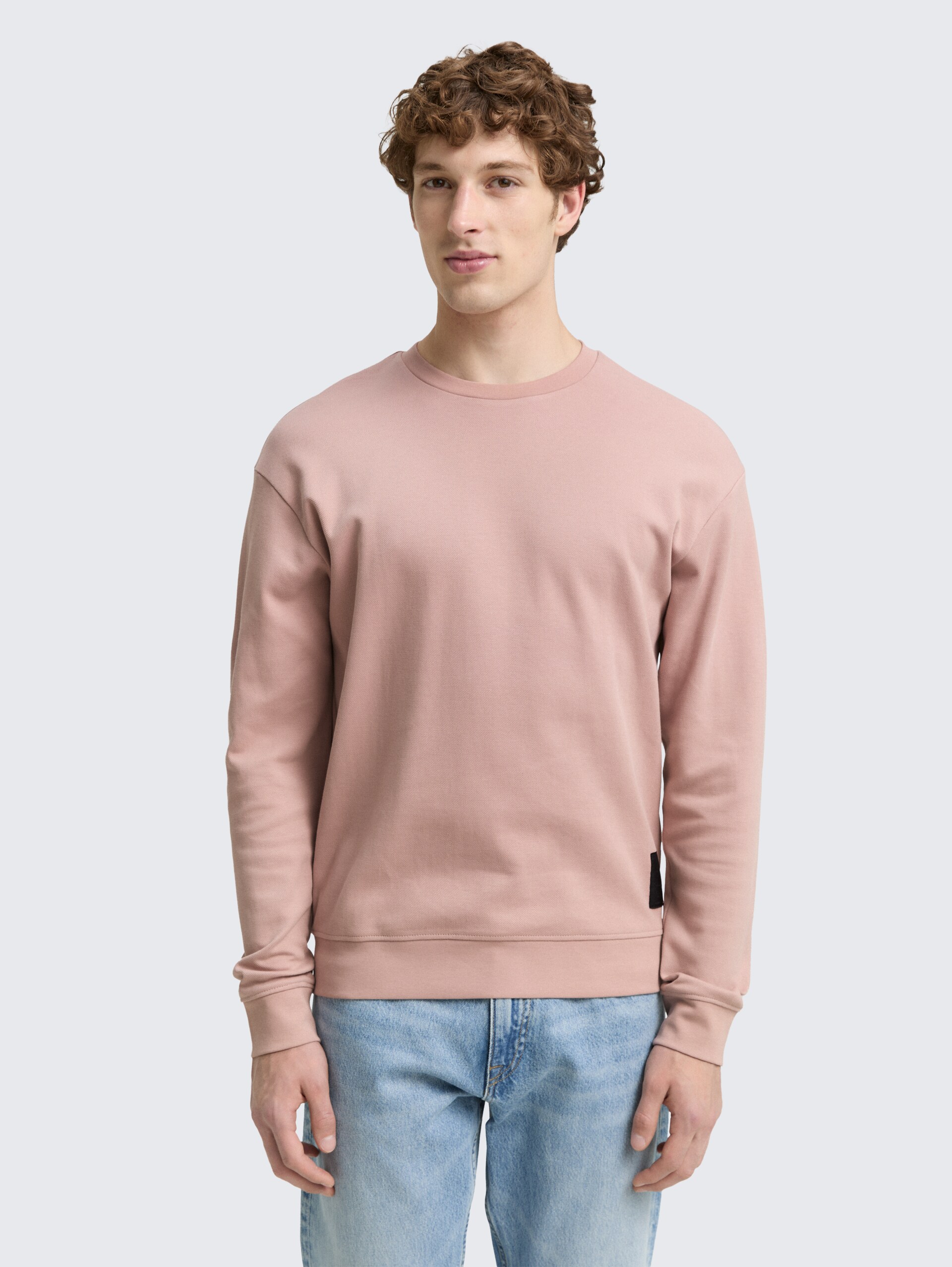 Piqué Sweatshirt - smoky rose - Ausschnitt Model-Vorderansicht