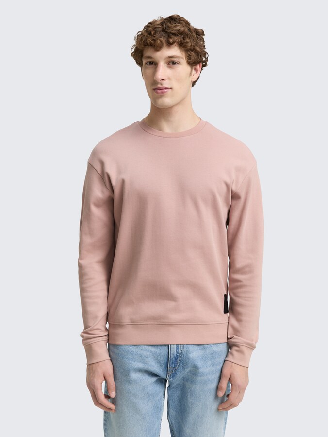 Piqué sweatshirt by Denim Male, smoky rose