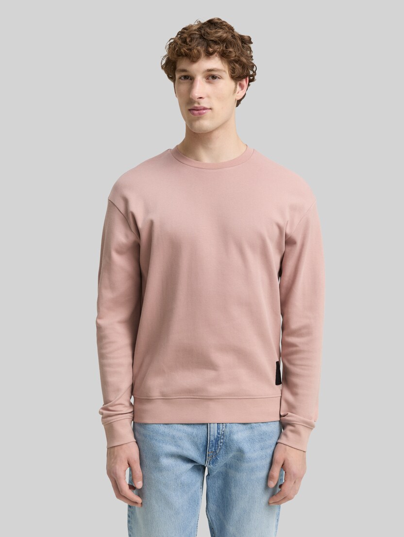 Piqué sweatshirt door Denim Male, smoky rose