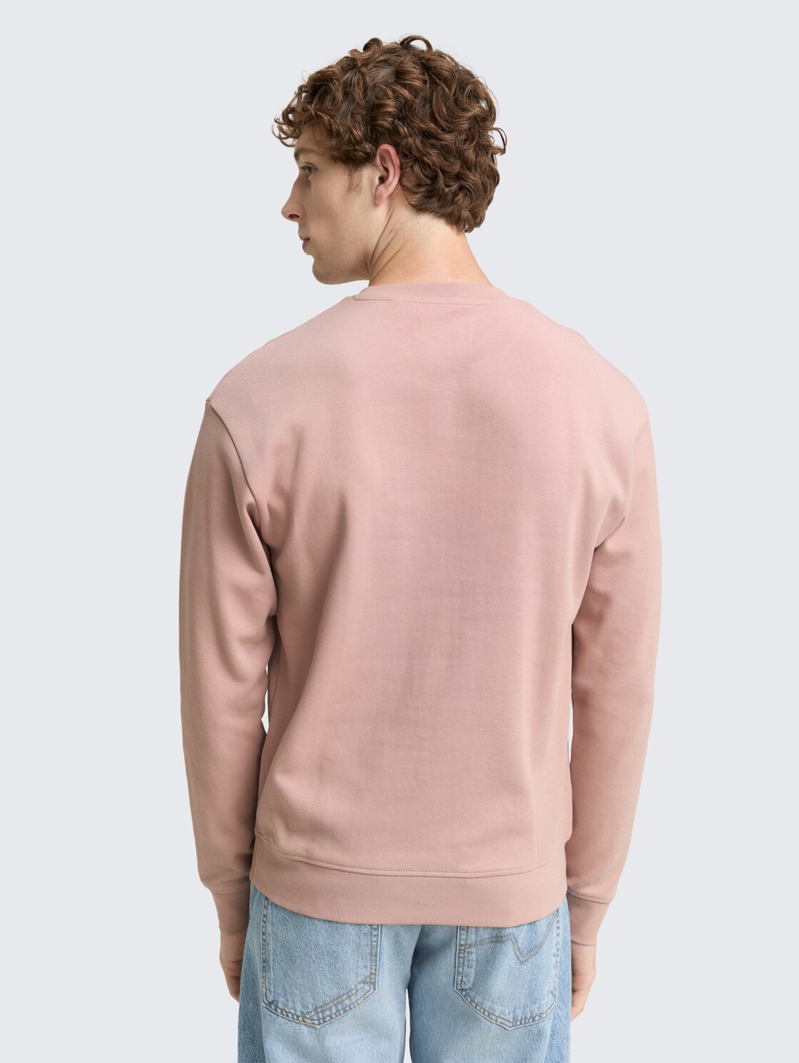 Piqué Sweatshirt - smoky rose - Auschnitt Model-Rückansicht
