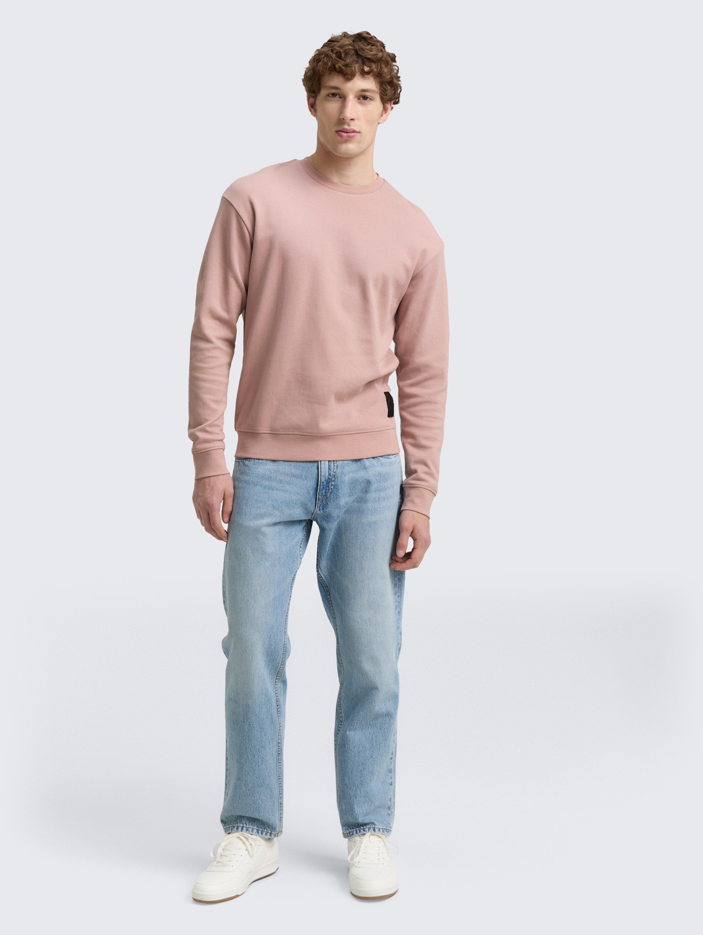 Piqué Sweatshirt - smoky rose - Model-Vorderansicht