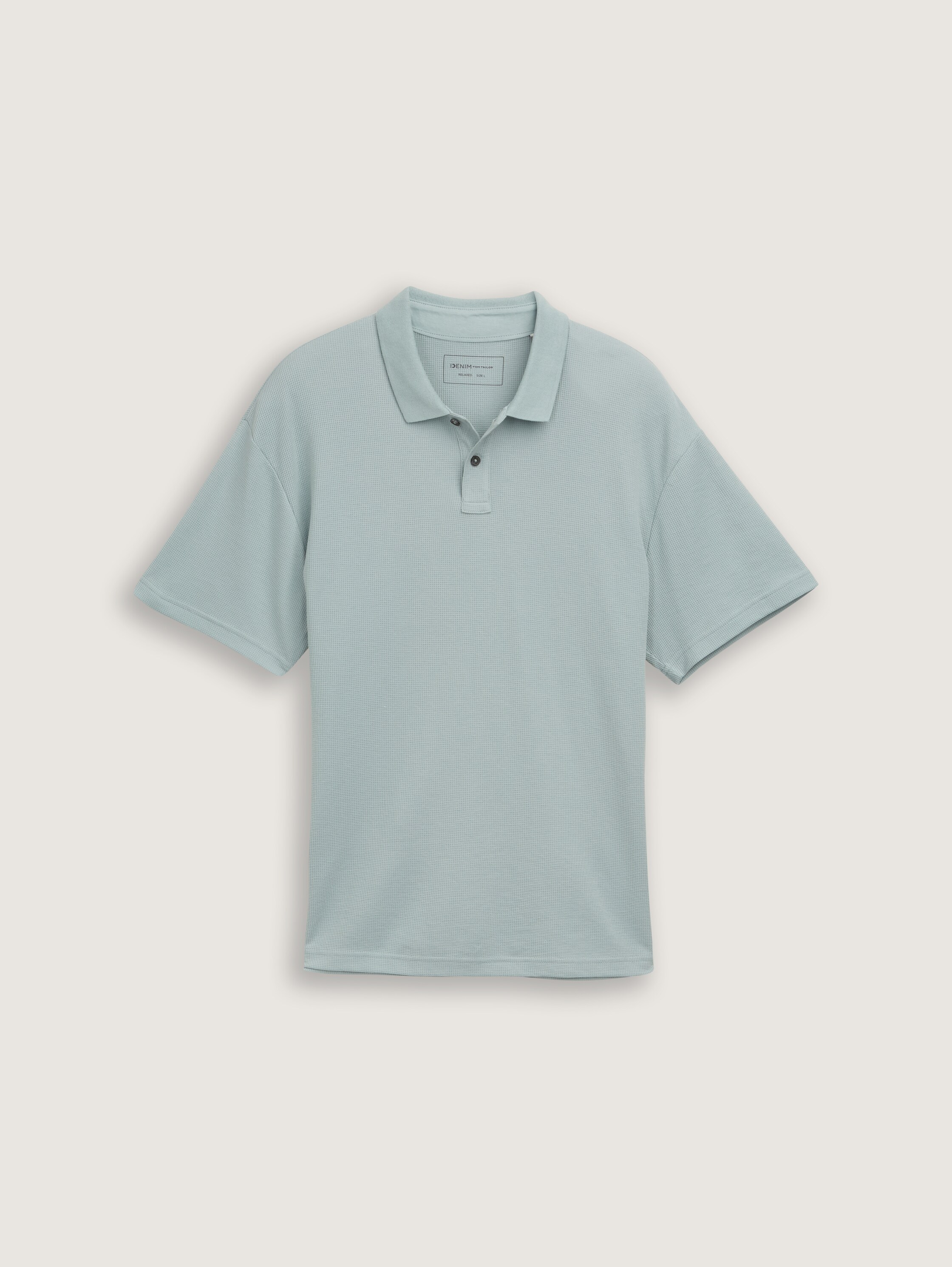 Relaxed Fit Poloshirt mit Waffelstruktur - light_ice_blue - 