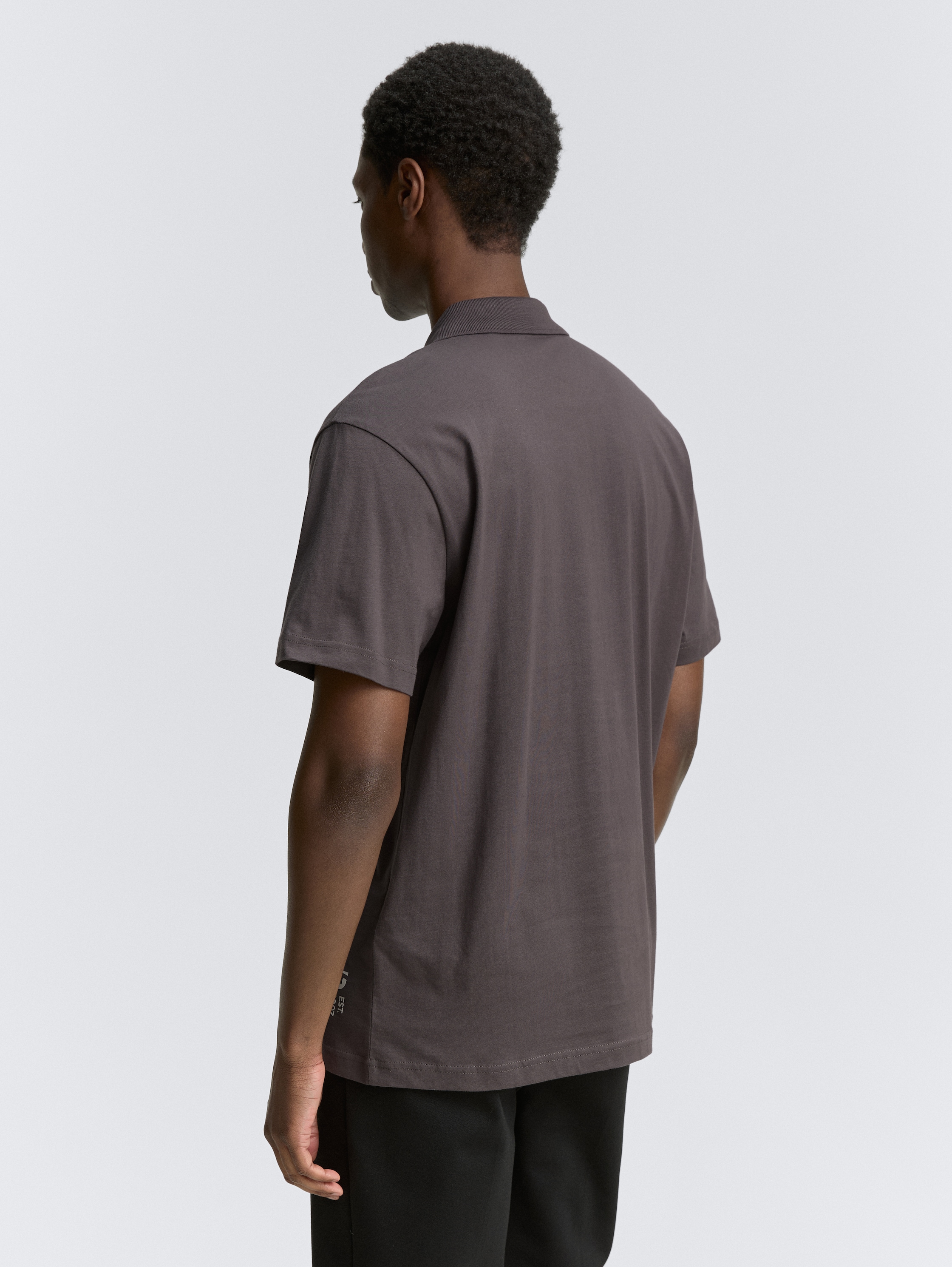 Relaxed Fit Jersey Poloshirt aus Baumwolle - pavement_grey - 