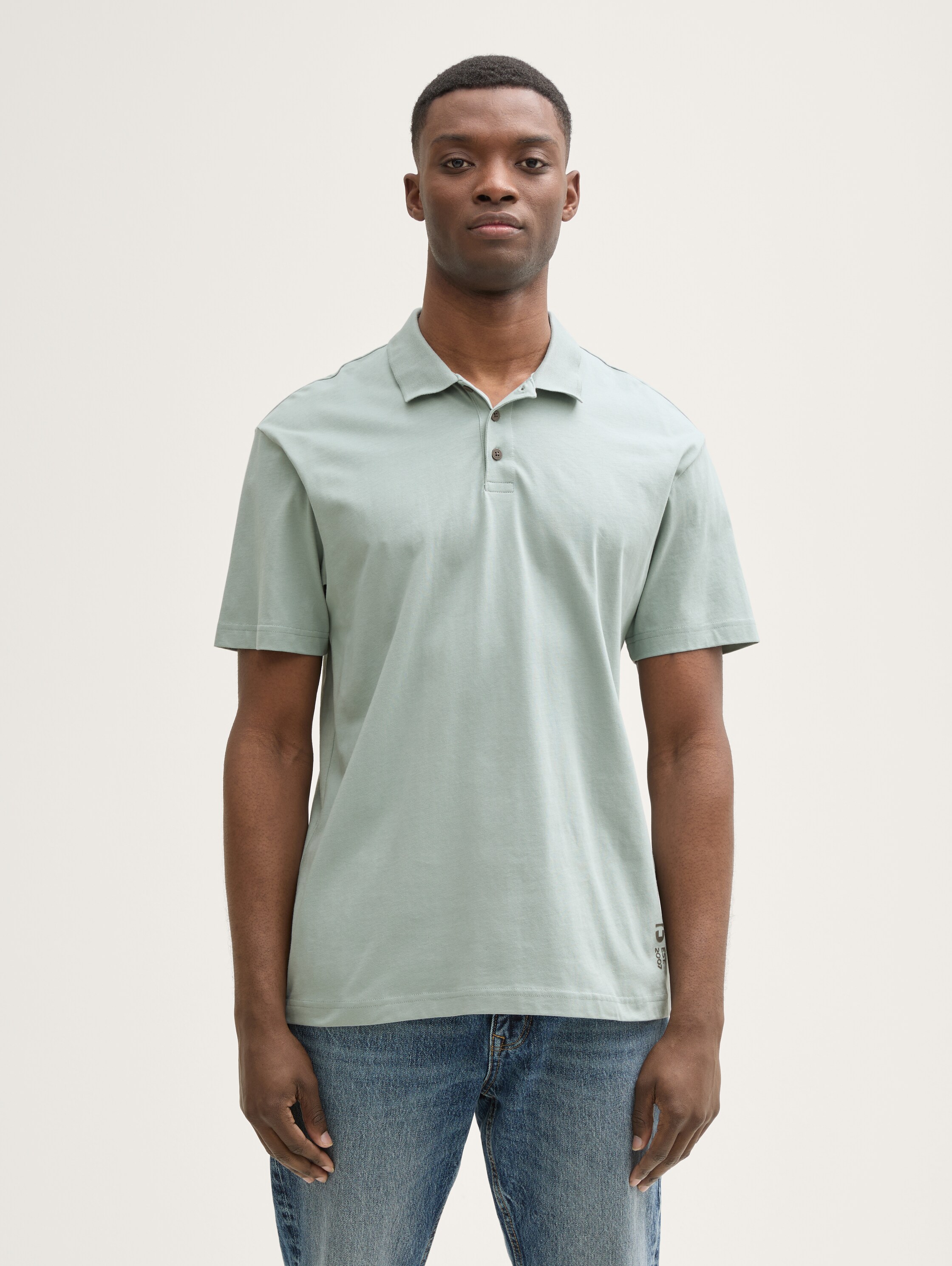 Relaxed Fit Jersey Poloshirt aus Baumwolle - light_ice_blue - 