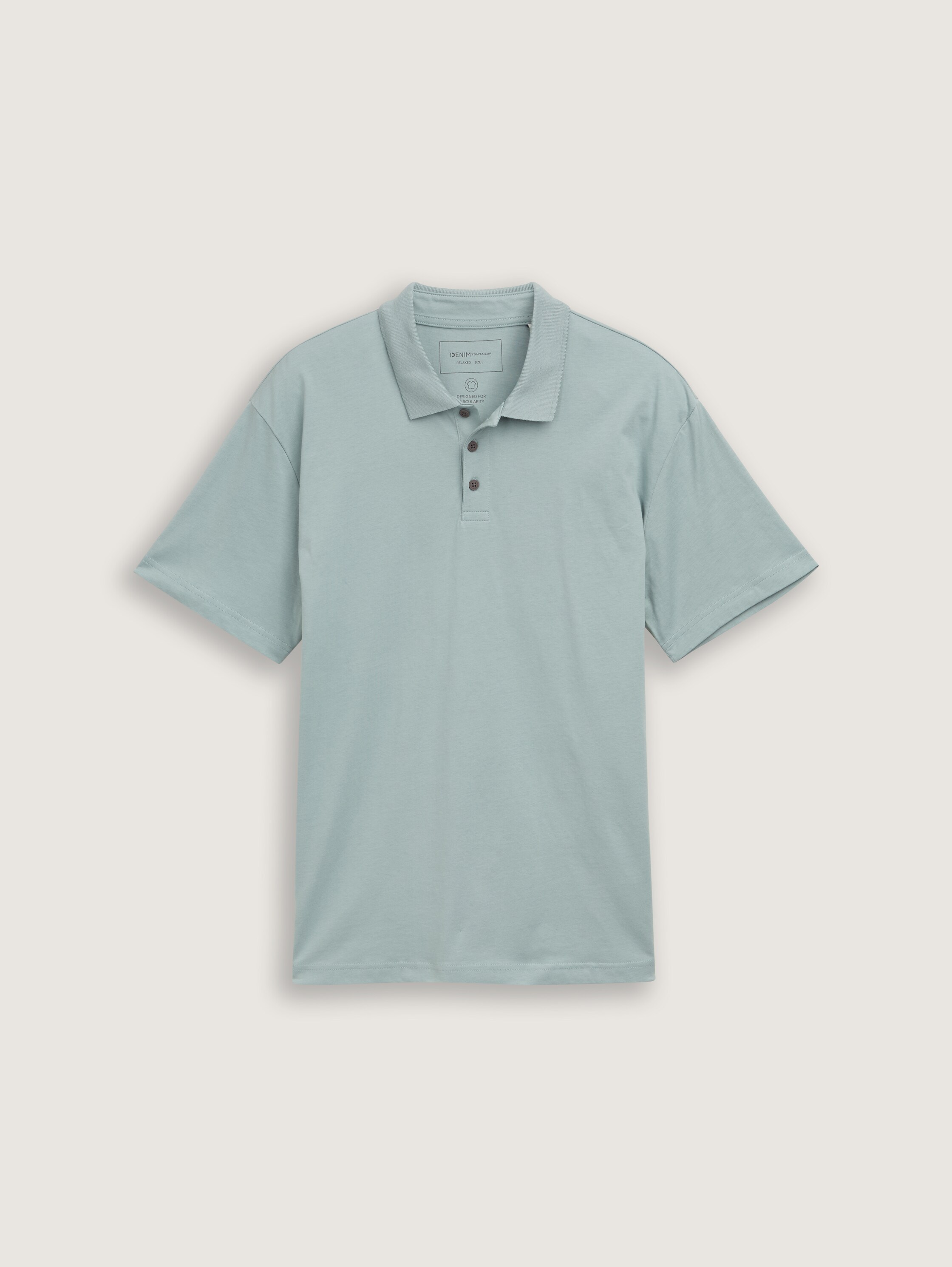 Relaxed Fit Jersey Poloshirt aus Baumwolle - light_ice_blue - 