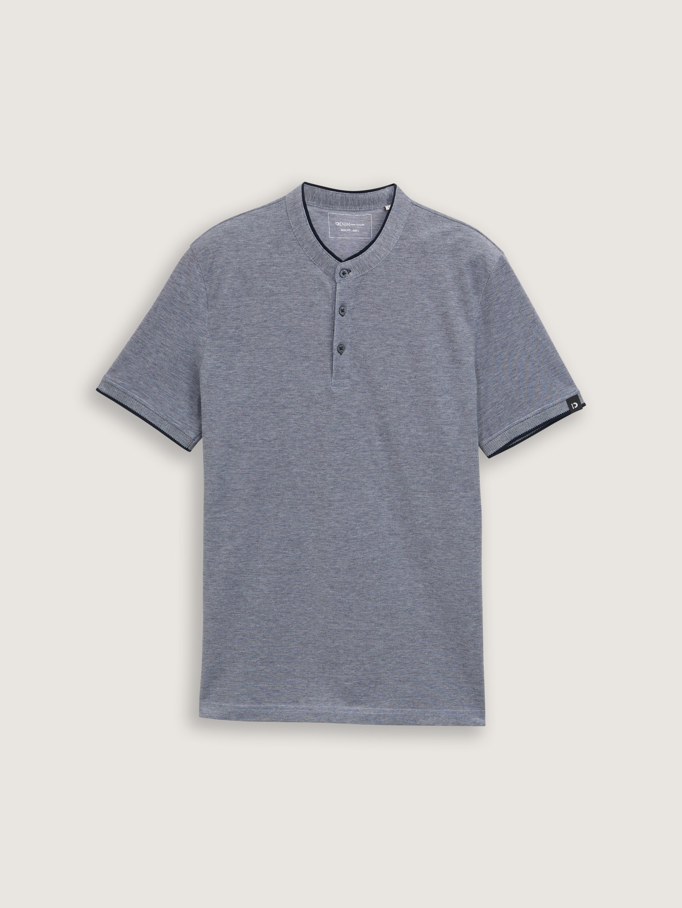 Piqué poloshirt met opstaande kraag - dark_blue_two_tone - 
