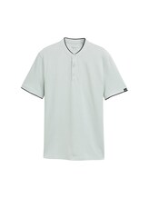 Sélectionné, Polo piqué avec col montant par Tom Tailor, verdoyant