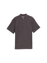 Ausgewählt, Relaxed Fit Poloshirt mit Stehkragen von Tom Tailor, grau