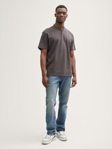 Relaxed poloshirt met opstaande kraag - Pavement Grey