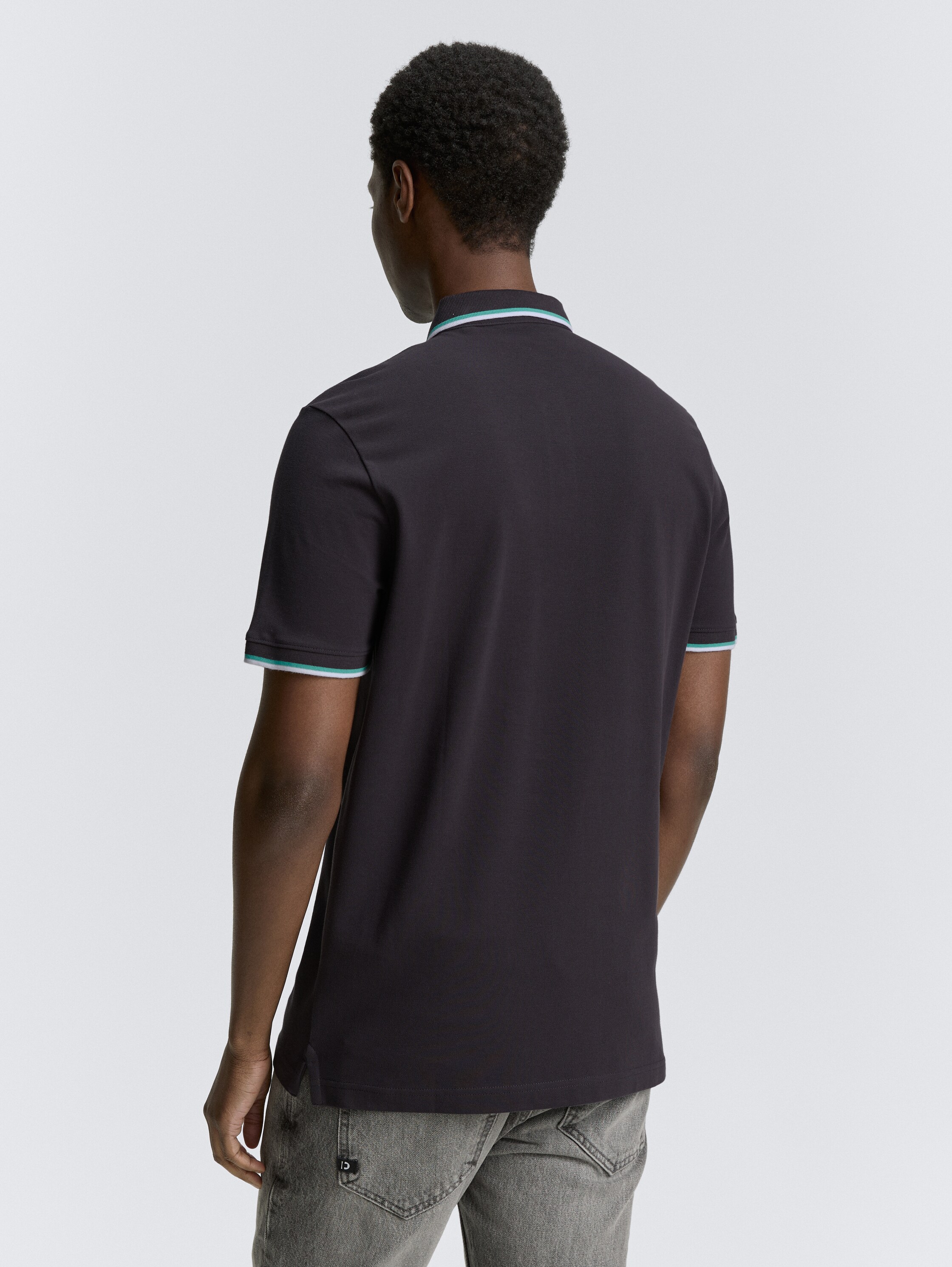 Piqué Poloshirt mit Logo-Print - coal_grey_1 - 
