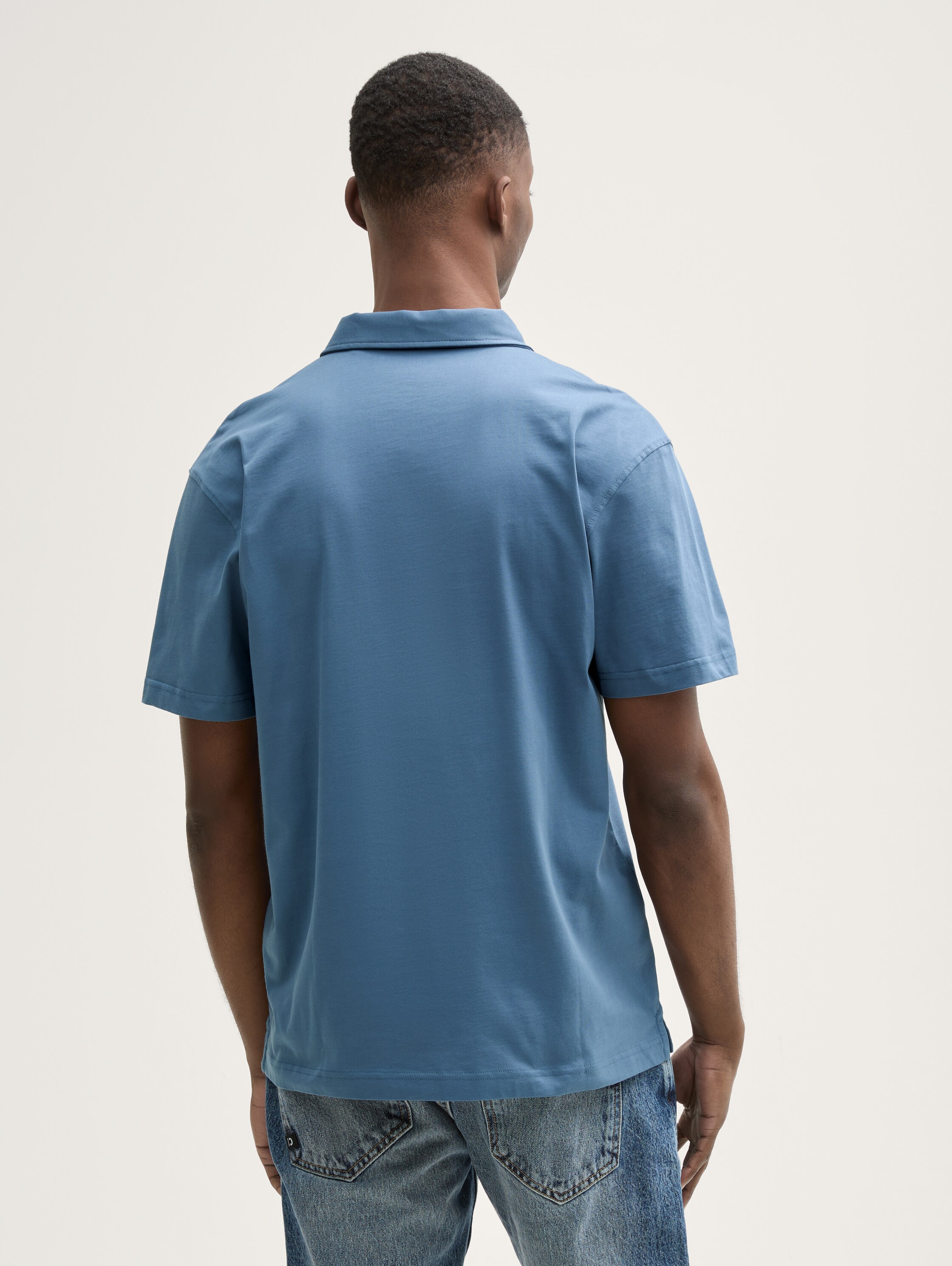 Relaxed Fit Jersey Poloshirt aus Baumwolle - mystical_blue - 