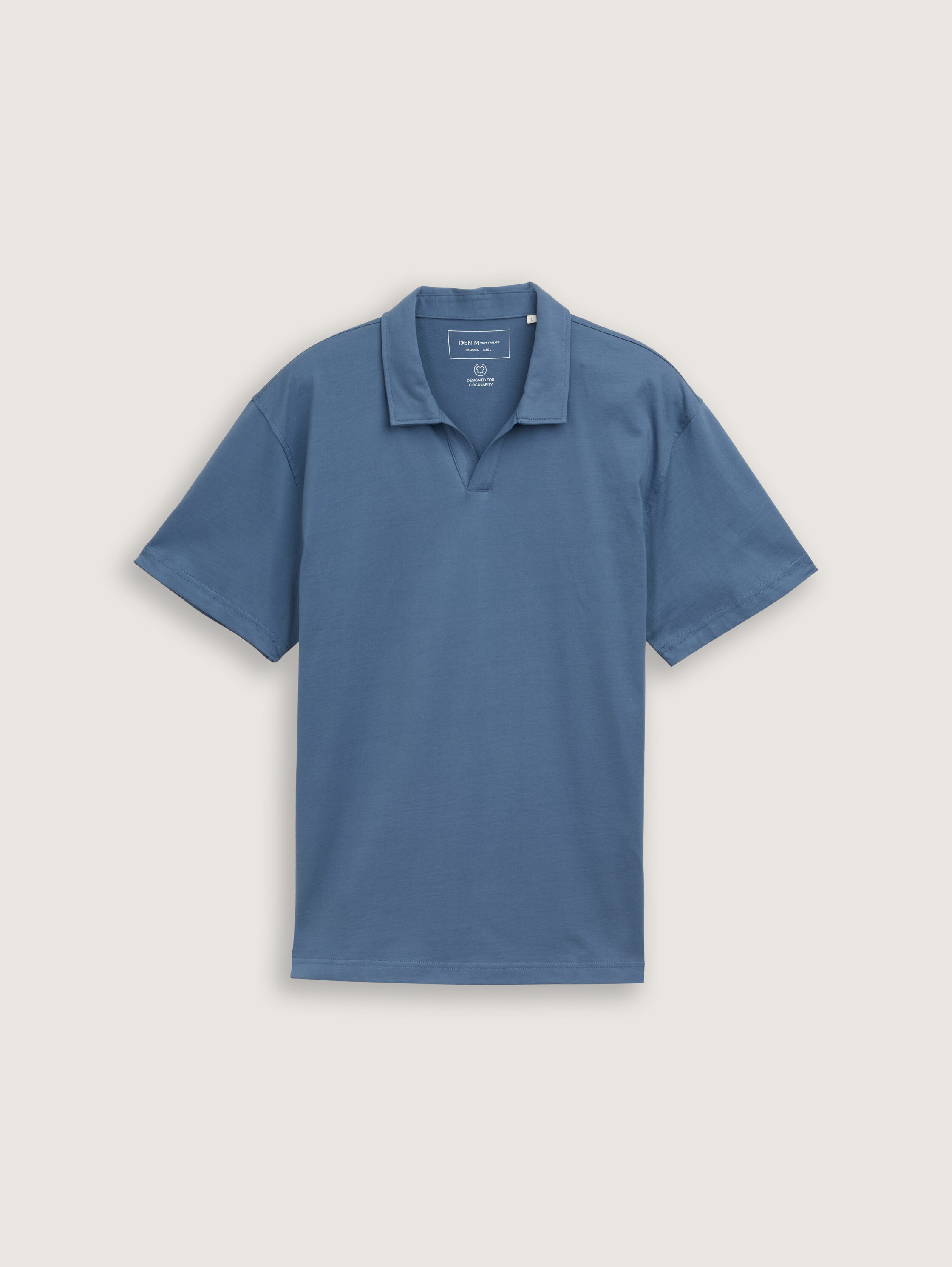 Relaxed Fit Jersey Poloshirt aus Baumwolle - mystical_blue - 