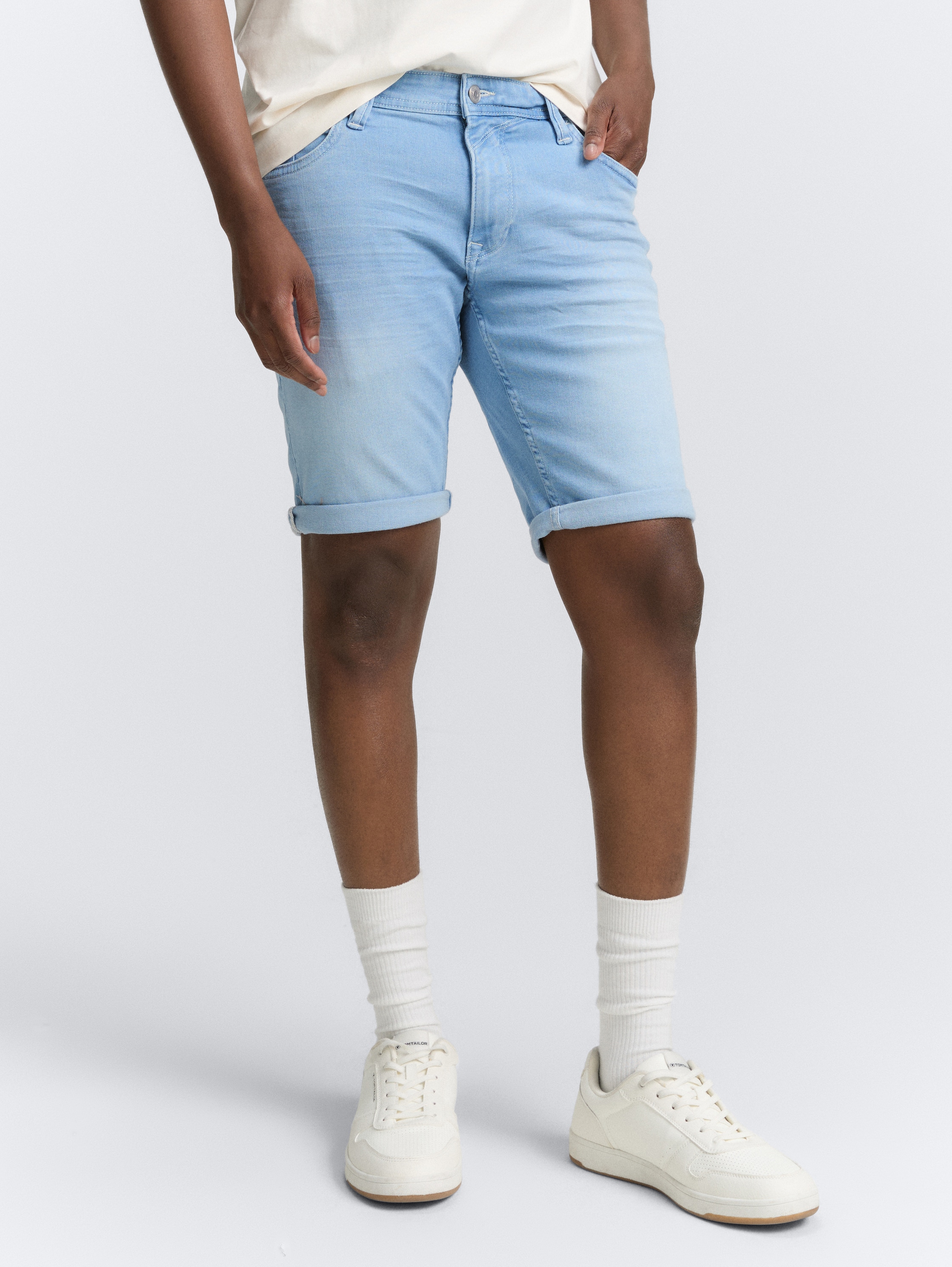 TTPIERS SLIM Jeans Shorts - light_bright_blue - 