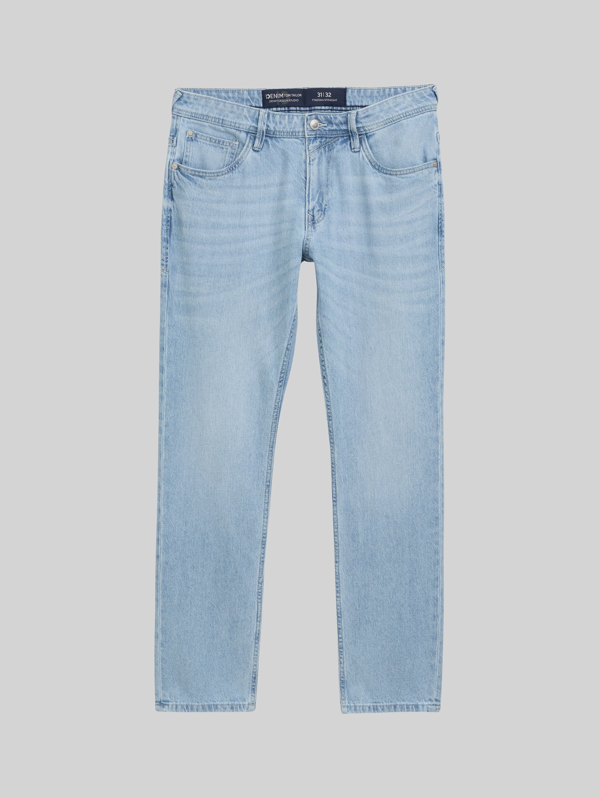 TTAEDAN cotton straight jeans - light stone wash denim - Front product view
