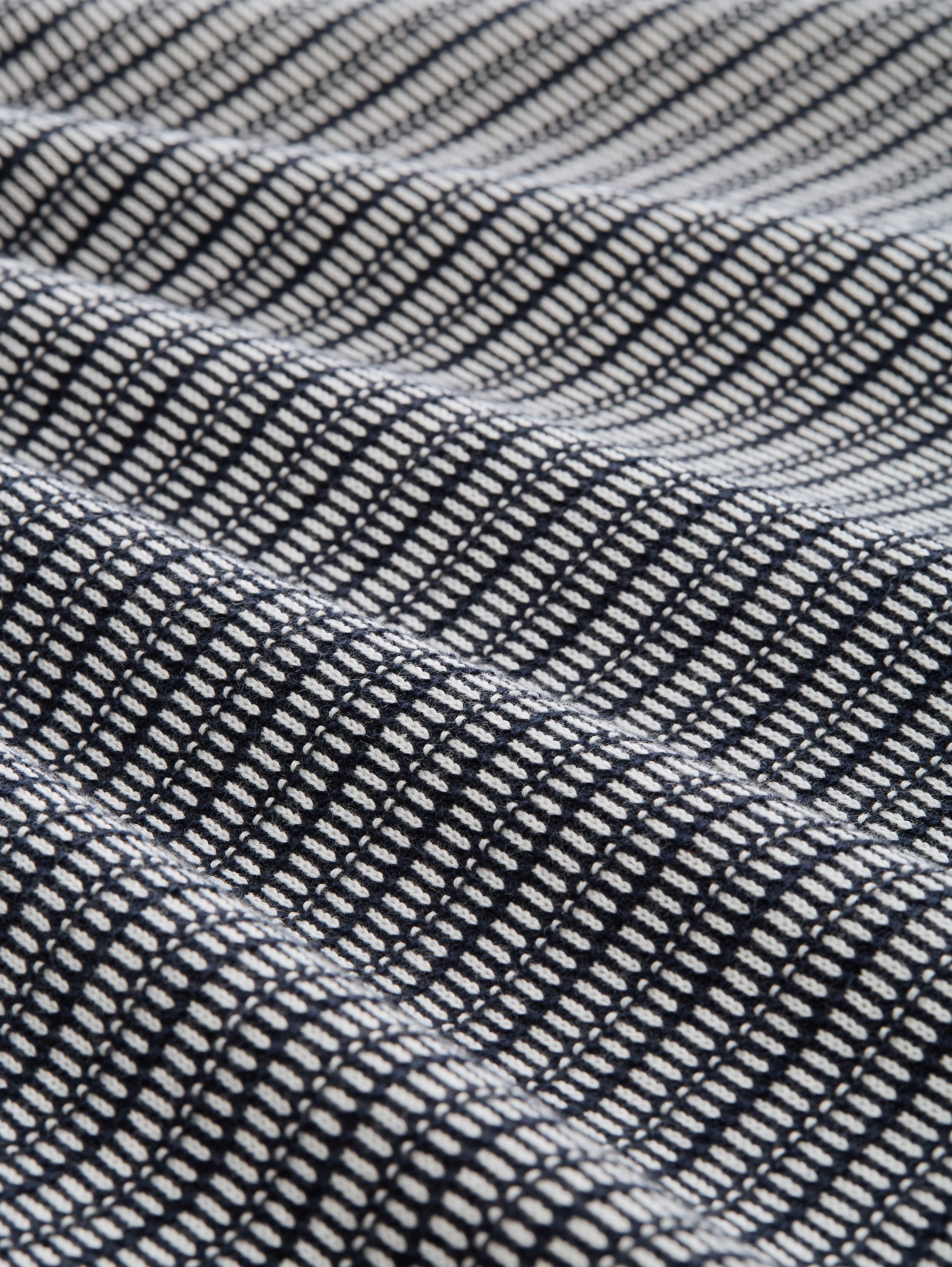 Strick-Poloshirt aus Baumwolle - navy_white_fancy_stripe - 