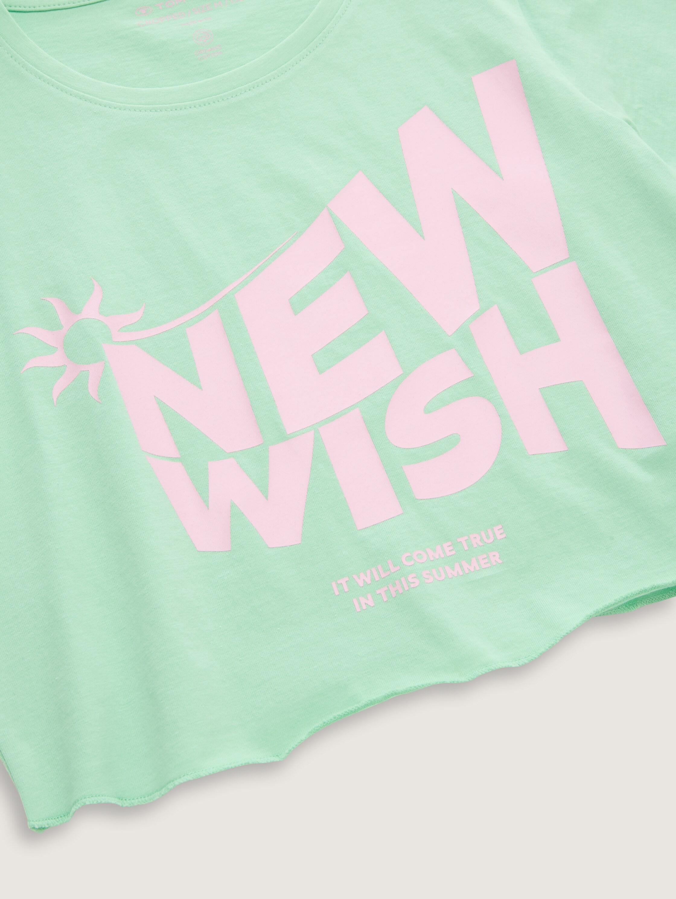 Cropped T-Shirt mit Print - light_garden_green - 