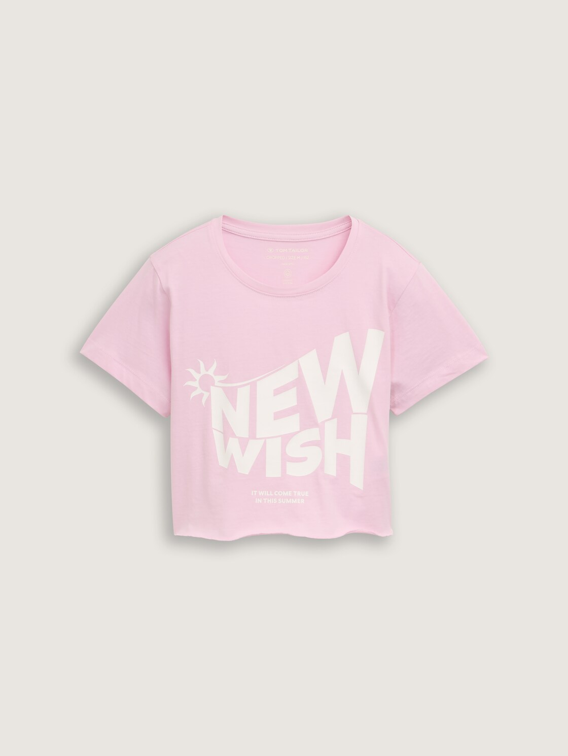 Cropped T-Shirt mit Print - cold pink - Vorder-Produkt-Ansicht