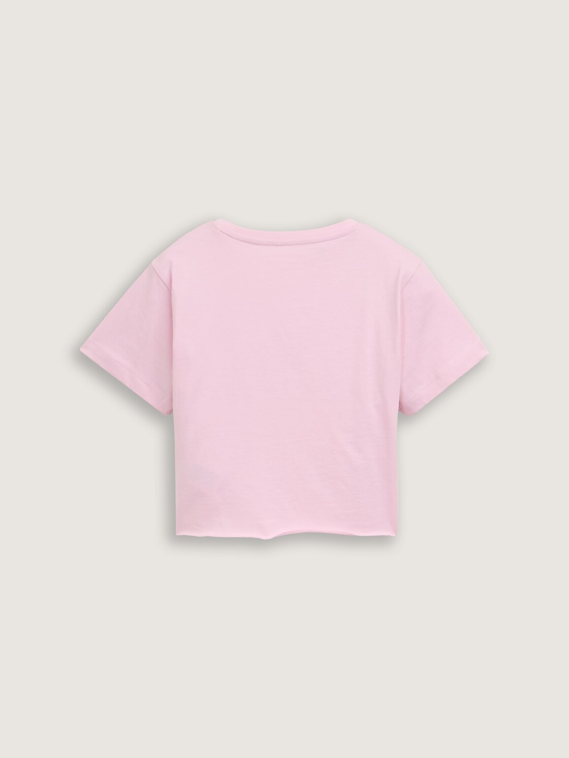 Cropped T-Shirt mit Print - cold pink