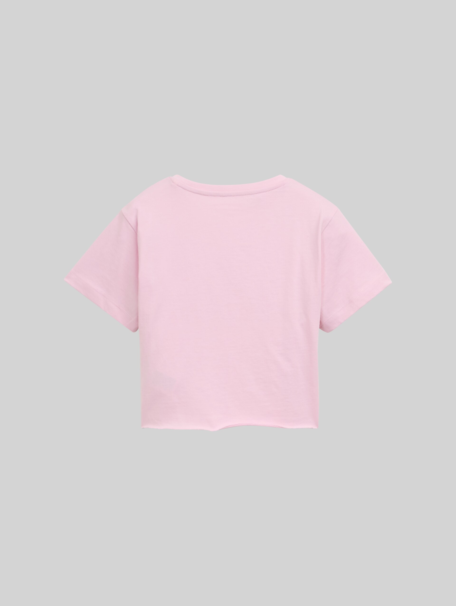 Cropped T-shirt with a print - cold pink