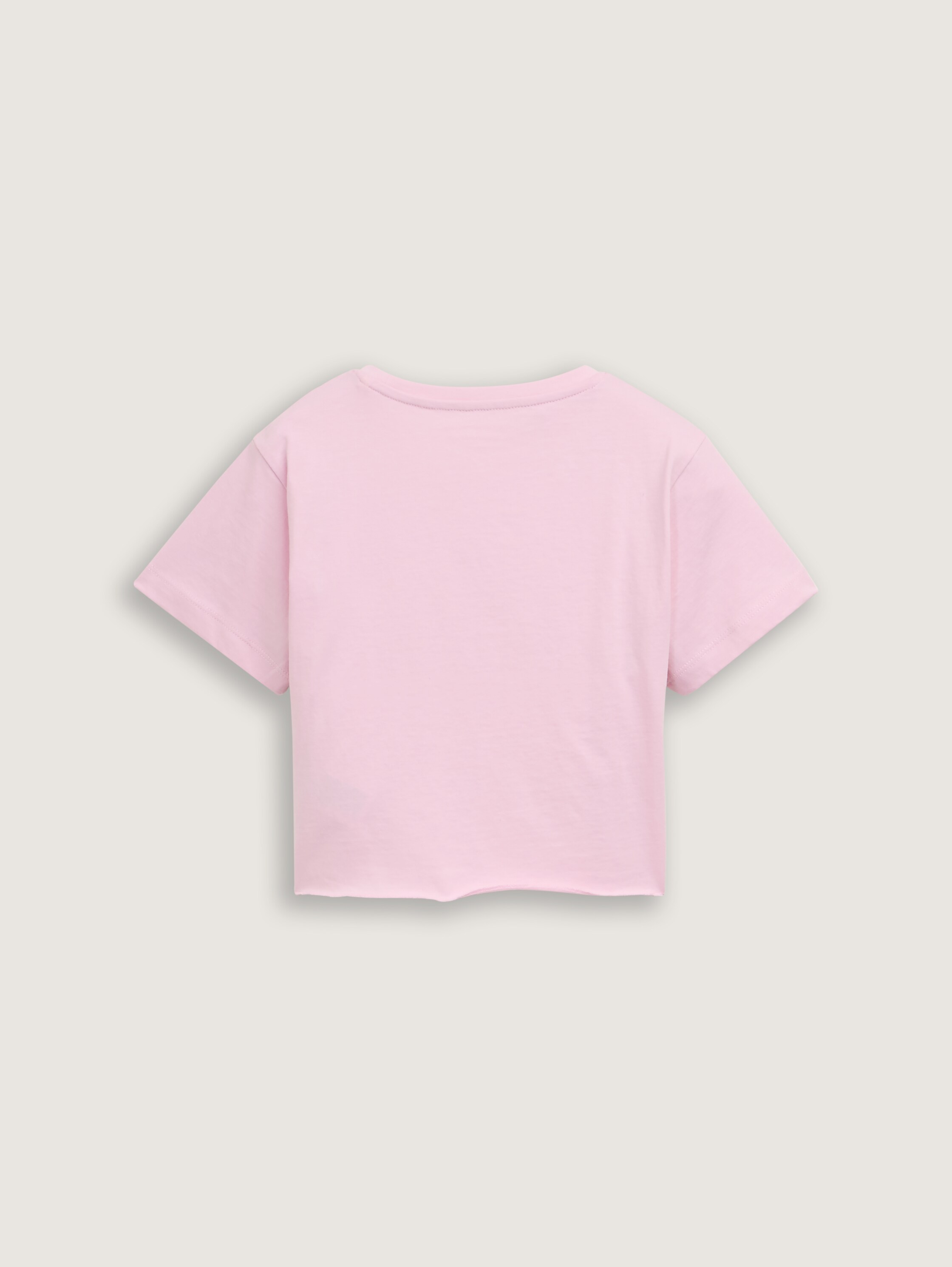 Cropped T-Shirt mit Print - cold_pink - 