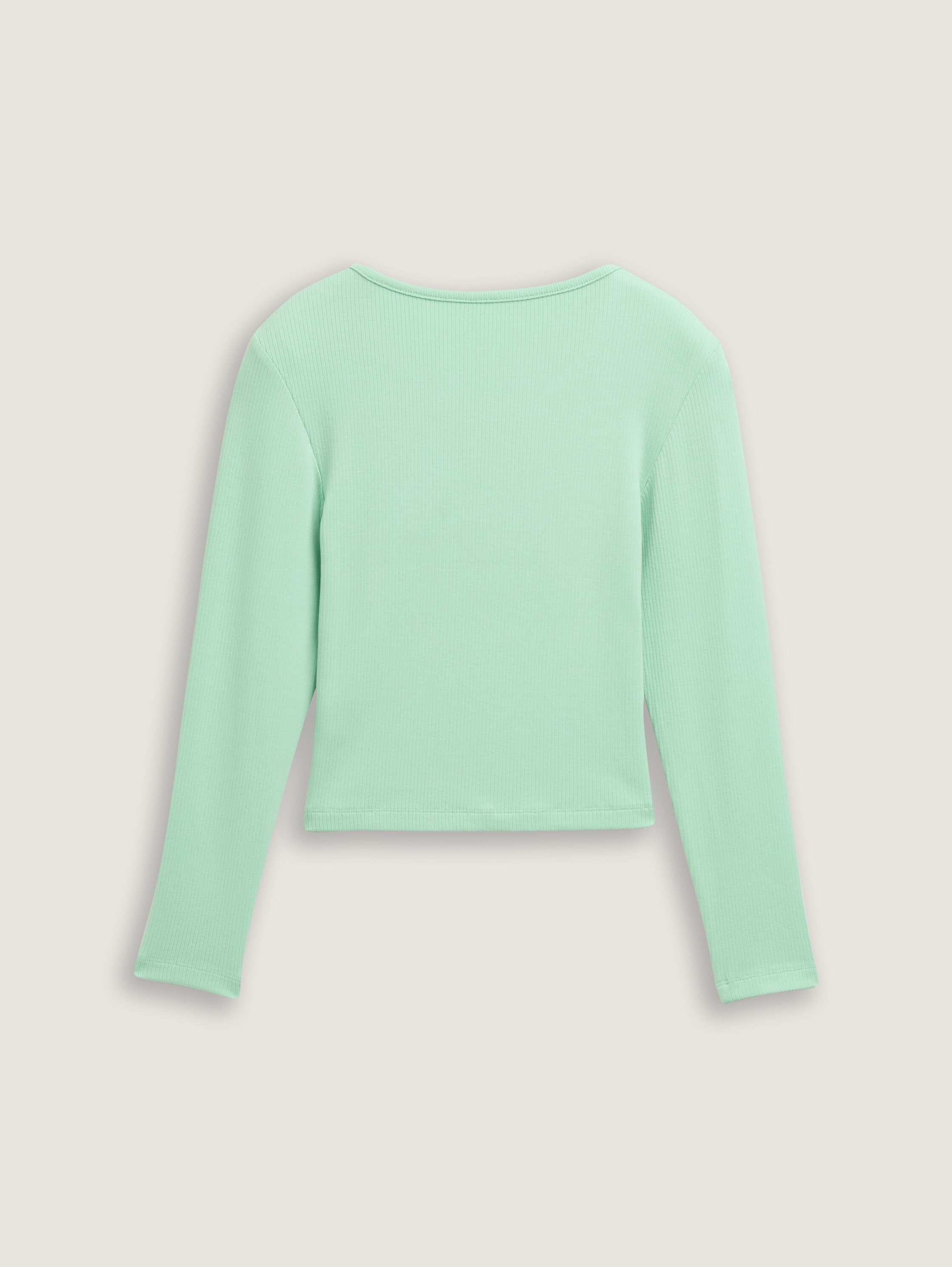 Cropped Langarmshirt mit Knopfleiste - light_garden_green - 