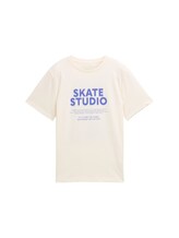 Sélectionné, T-shirt avec imprimé par Tom Tailor, blanc