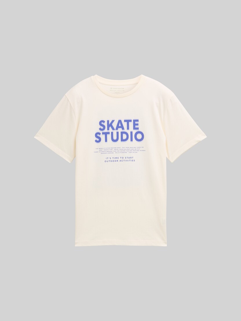 T-Shirt mit Print von Teen Boys, Wool White
