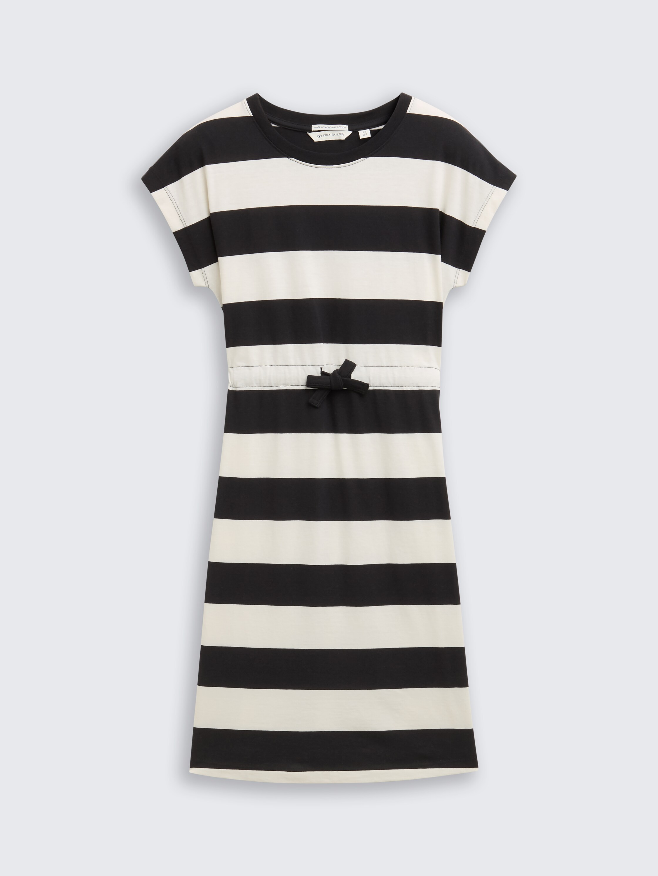 Mini-Kleid mit Streifenmuster - black_and_white_bold_stripe - 