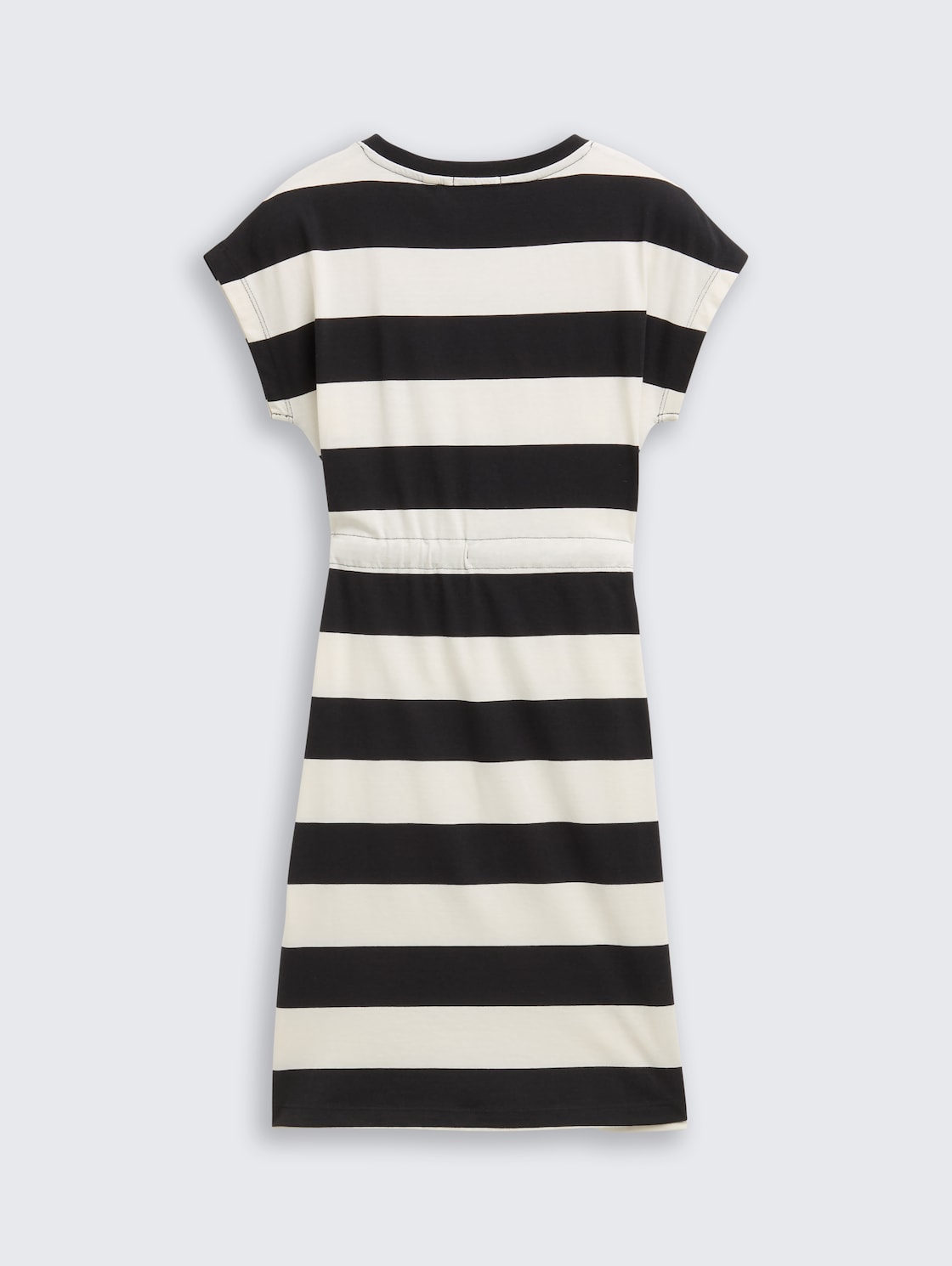 Mini-Kleid mit Streifenmuster - black and white bold stripe