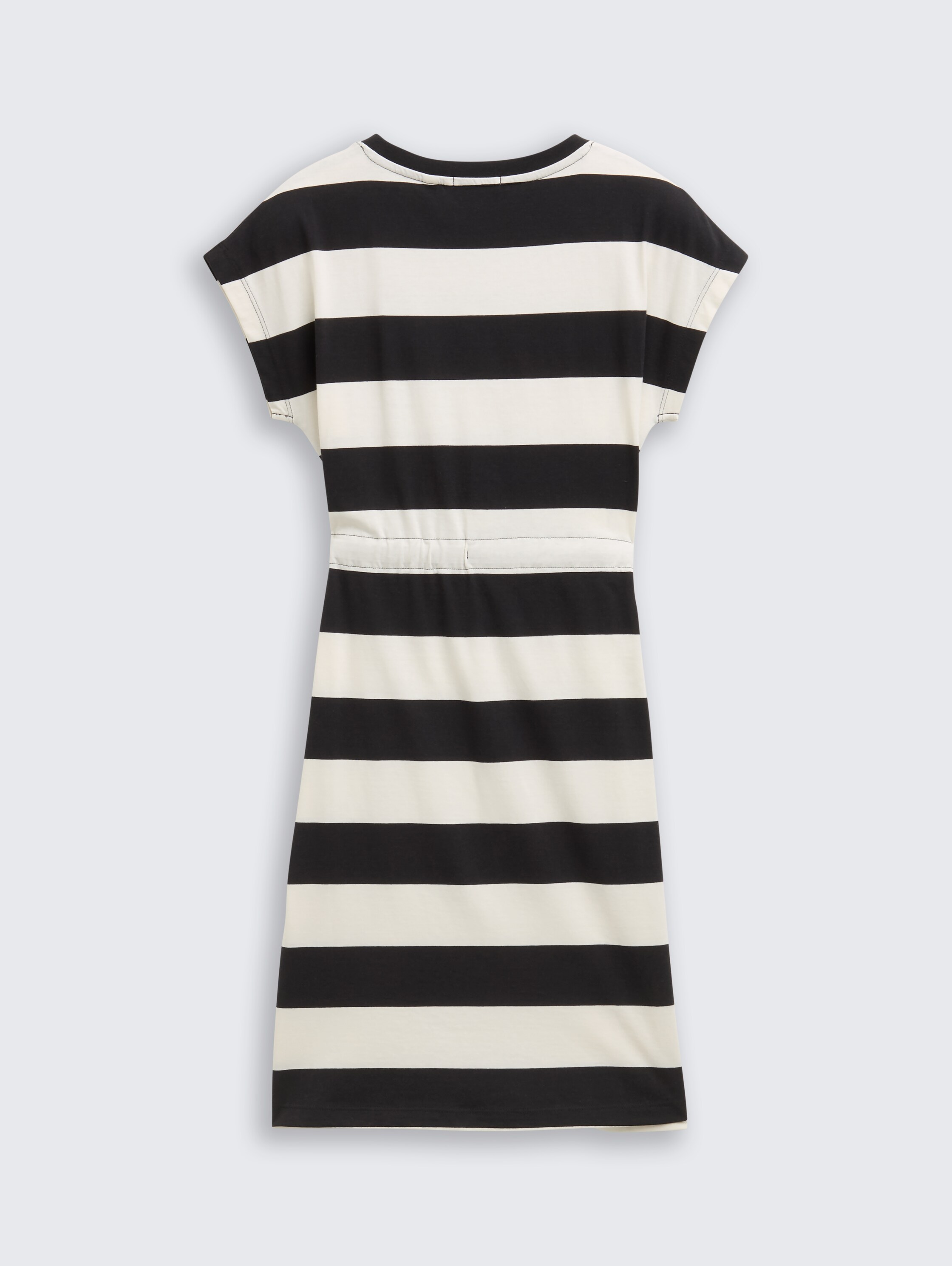 Mini-Kleid mit Streifenmuster - black_and_white_bold_stripe - 