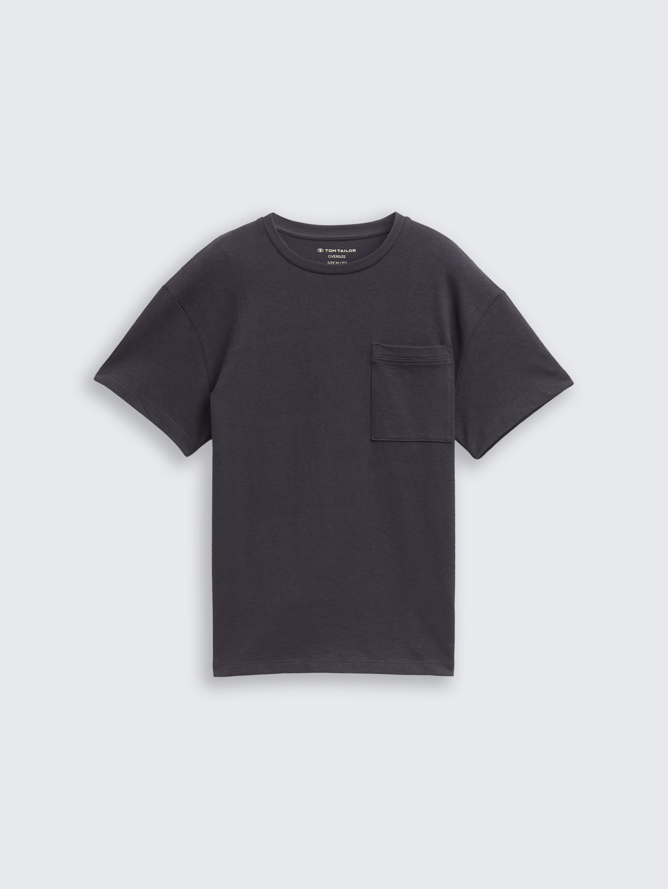 Oversize T-Shirt mit Brusttasche - coal_grey_1 - 