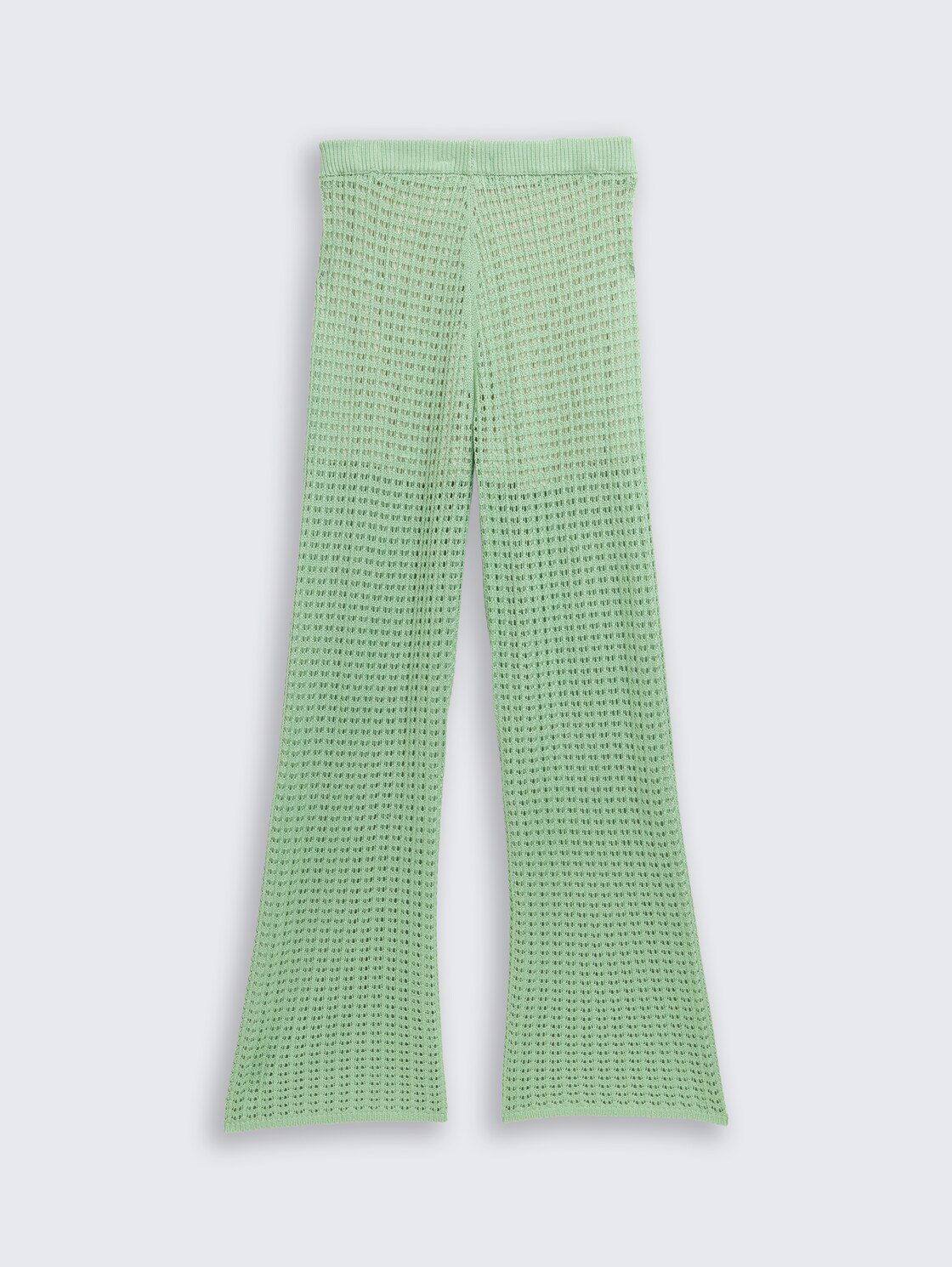 Wide Leg Strickhose - light garden green